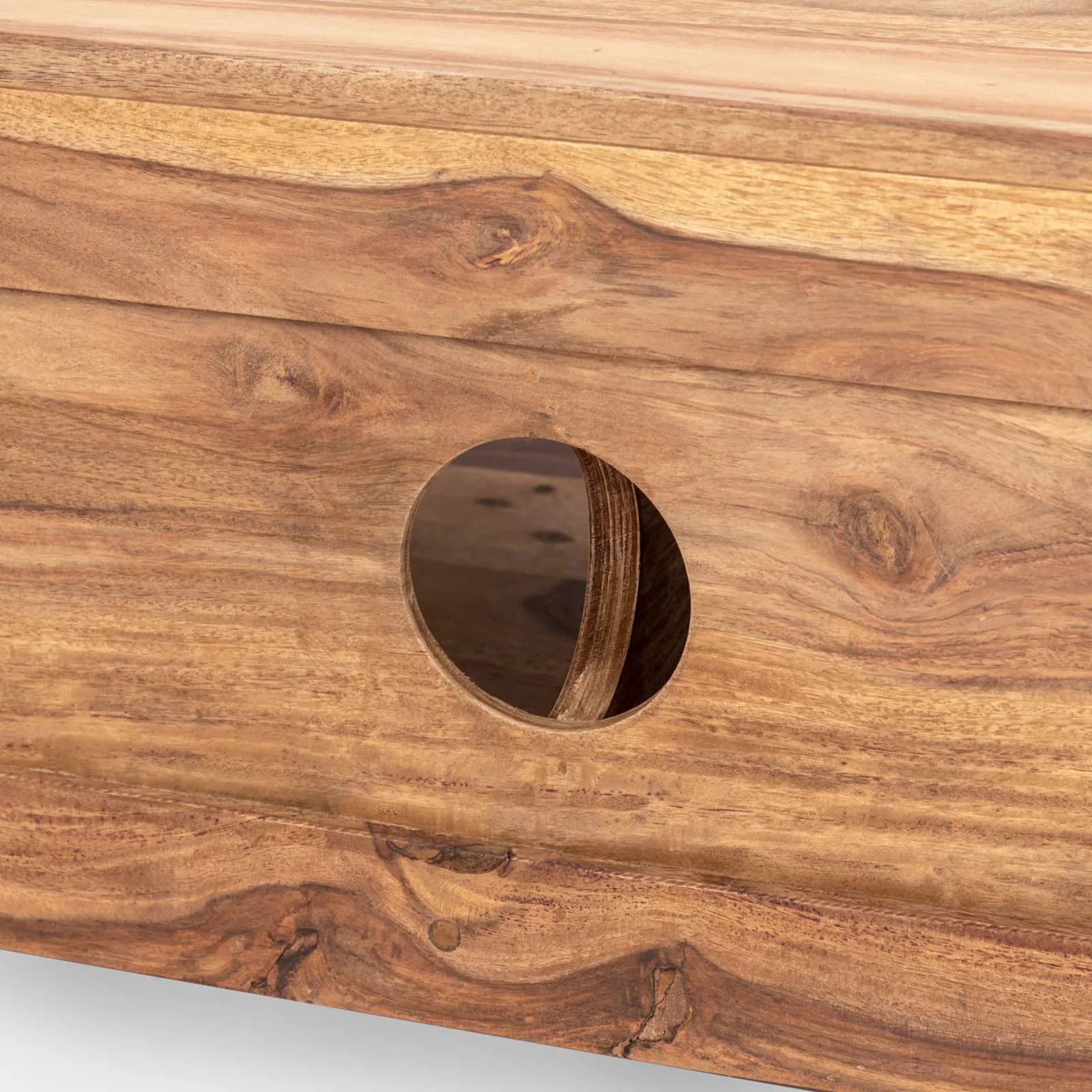 Parete attrezzata 174 cm in legno con libreria e mensola - Freia Sheesham