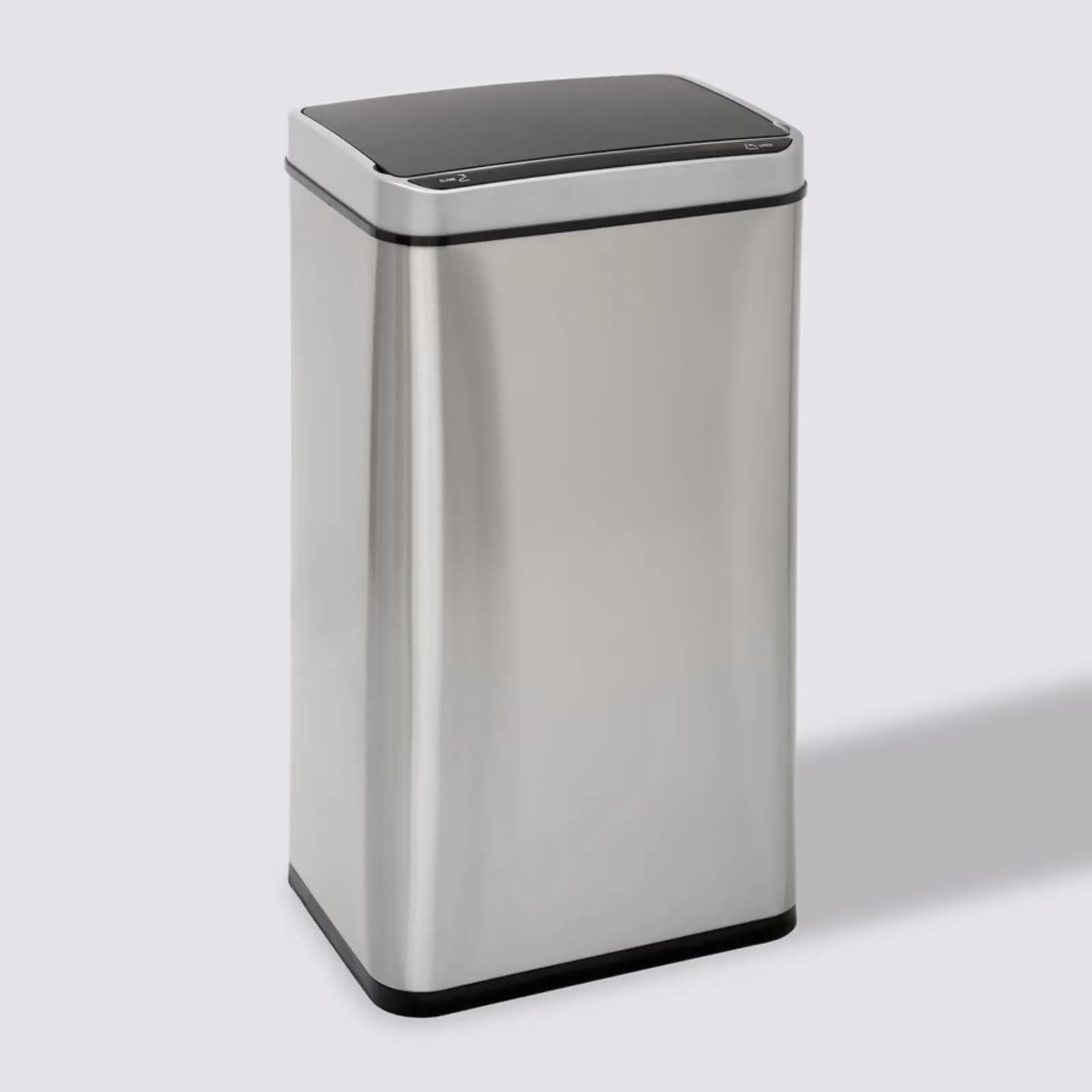 Pattumiera automatica 40 litri rettangolare in acciaio inox cromo