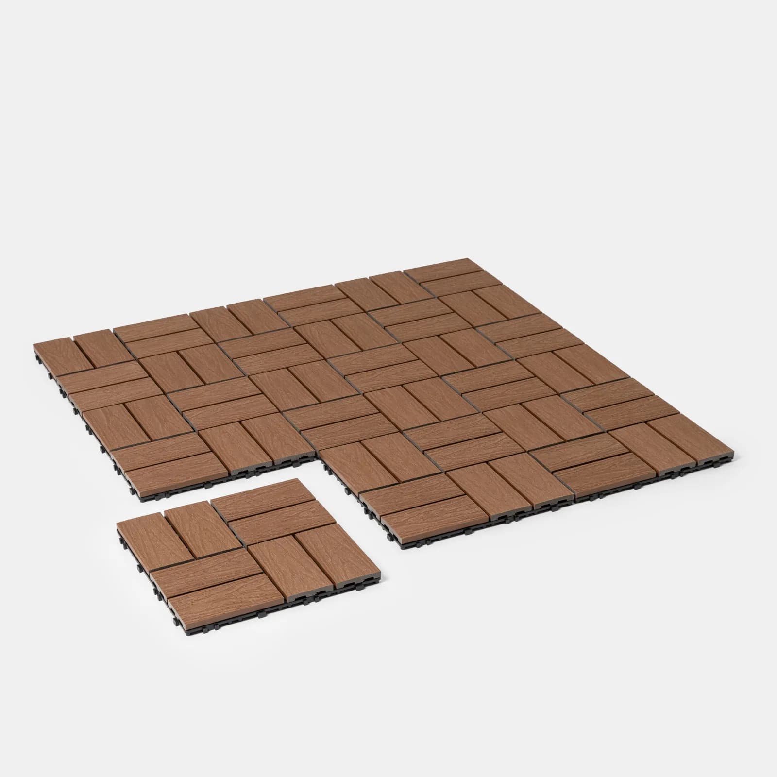Pavimento ad incastro da esterno 30x30 cm autobloccante in polietilene effetto legno - Nuvil
