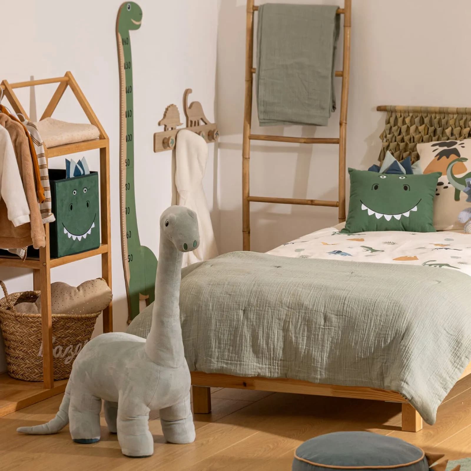Peluche a forma di dinosauro 90h cm in velluto verde chiaro - Kids