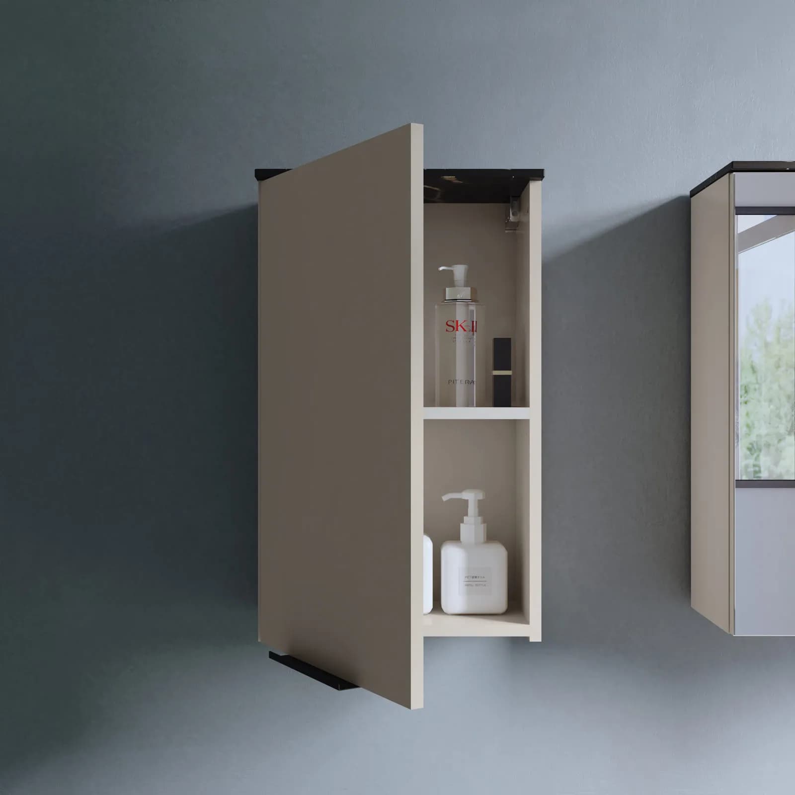 Pensile bagno 40x65h cm cashmere con top sahara a 1 anta - Nilah