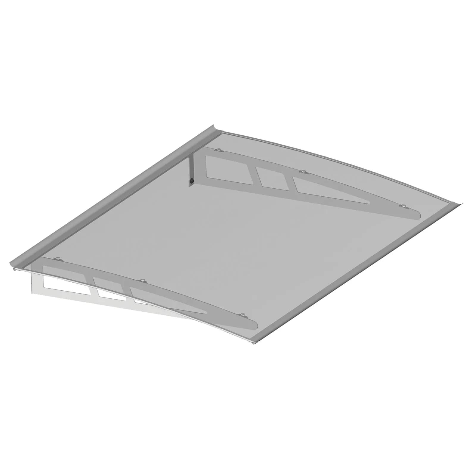 Pensilina 140x90 cm struttura grigia copertura trasparente