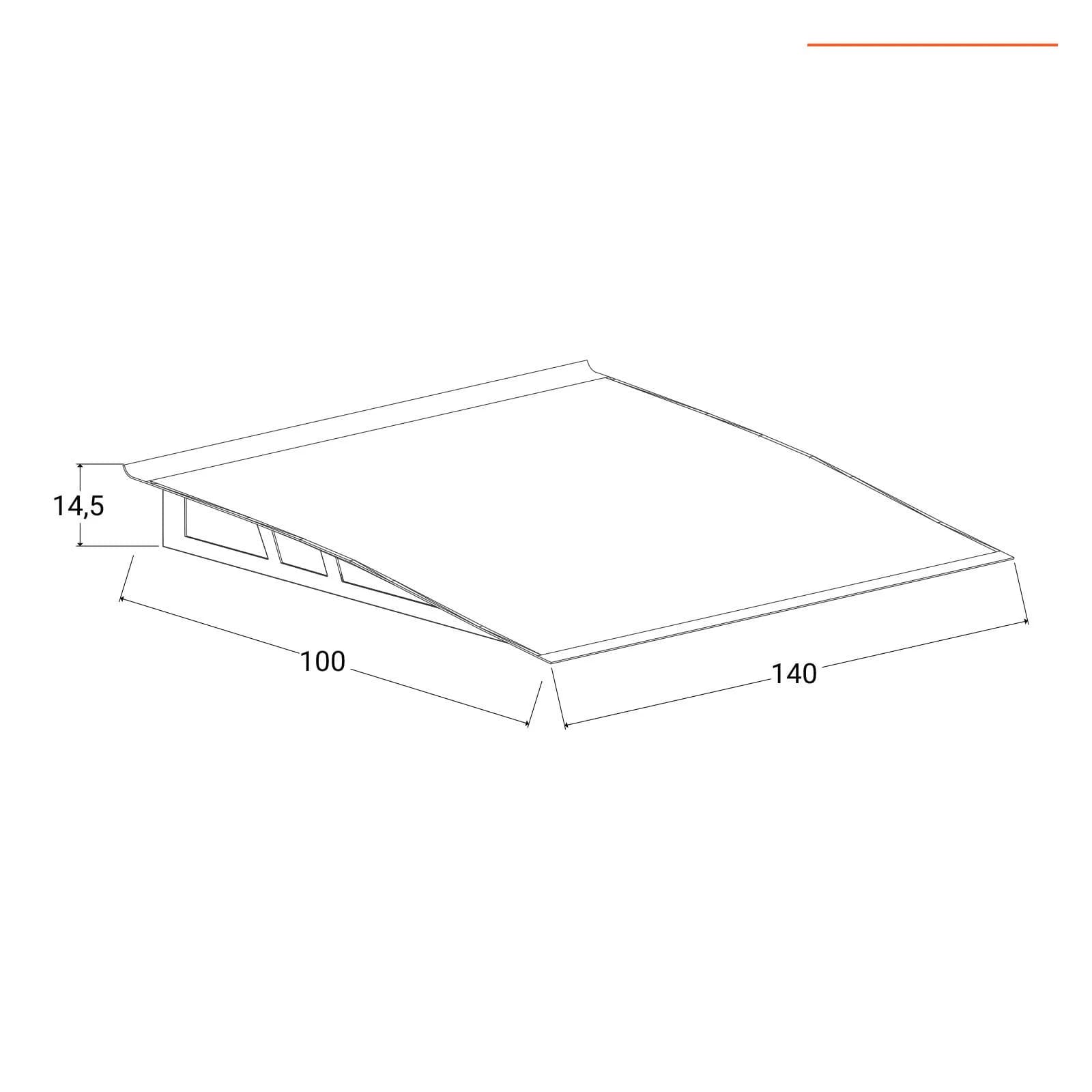 Pensilina 140x90 cm struttura grigia copertura trasparente