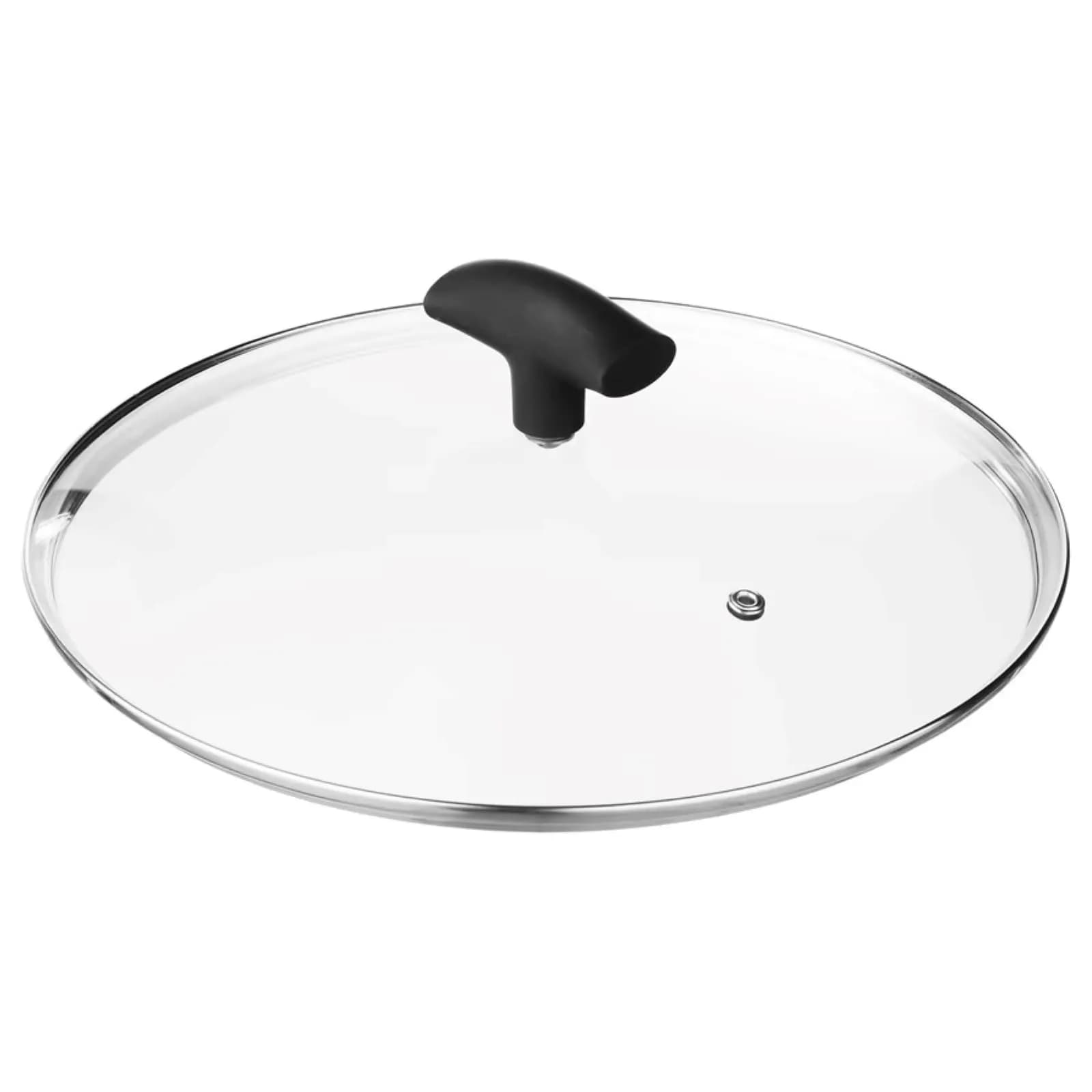 Padella antiaderente 29x18h cm in alluminio forgiato effetto pietra nero con coperchio in vetro - Yasmira