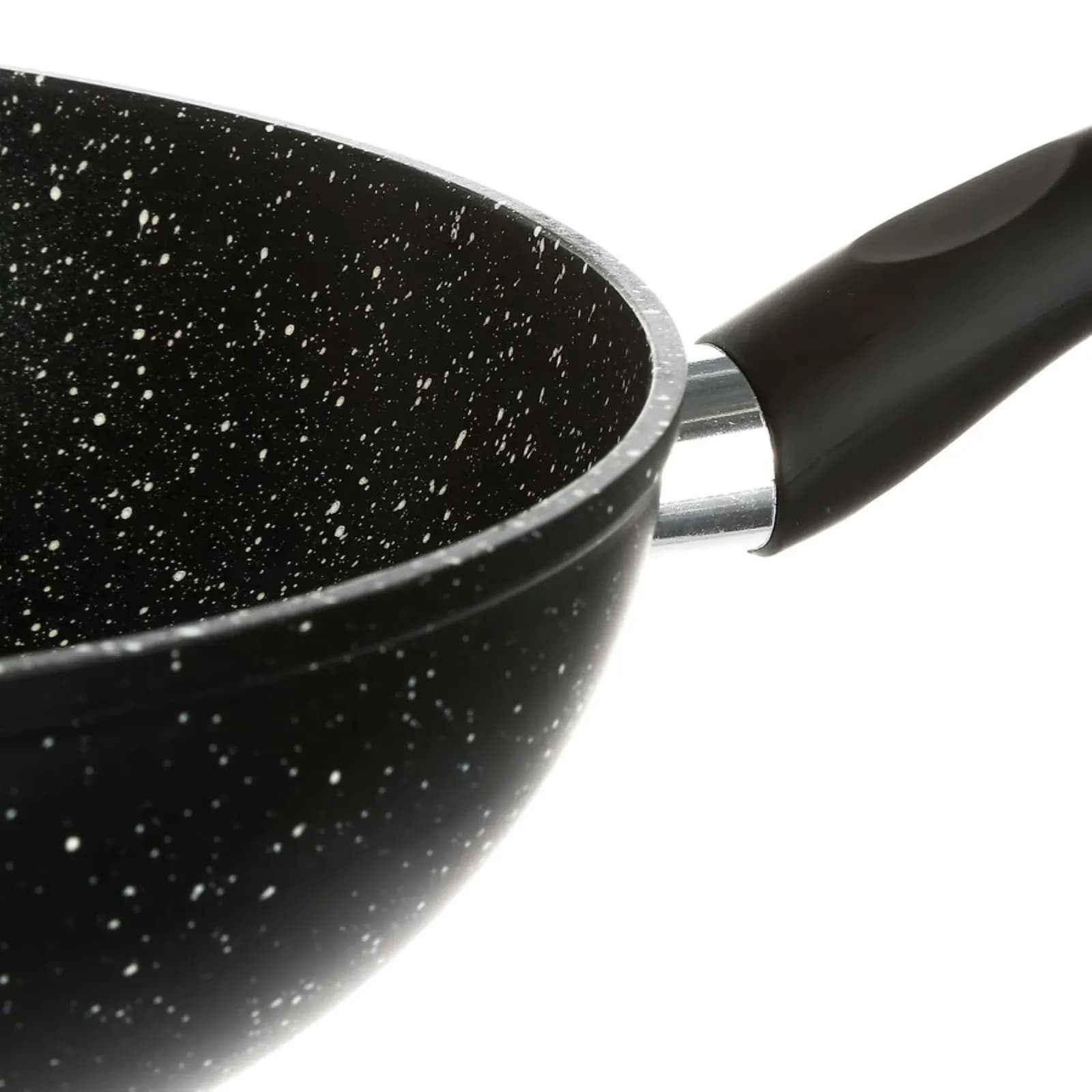 Padella antiaderente Wok 29x11h cm in alluminio forgiato effetto pietra nero - Yasmira