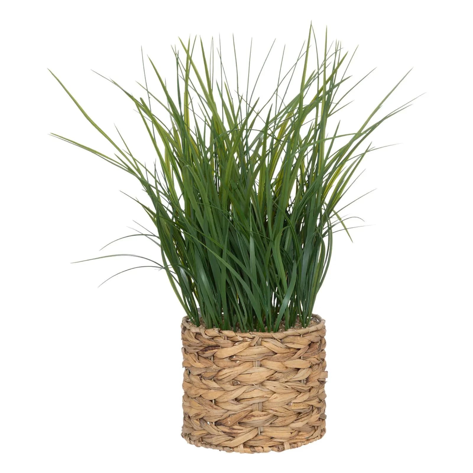 Pianta artificale di erba 70h cm in vaso intrecciato naturale