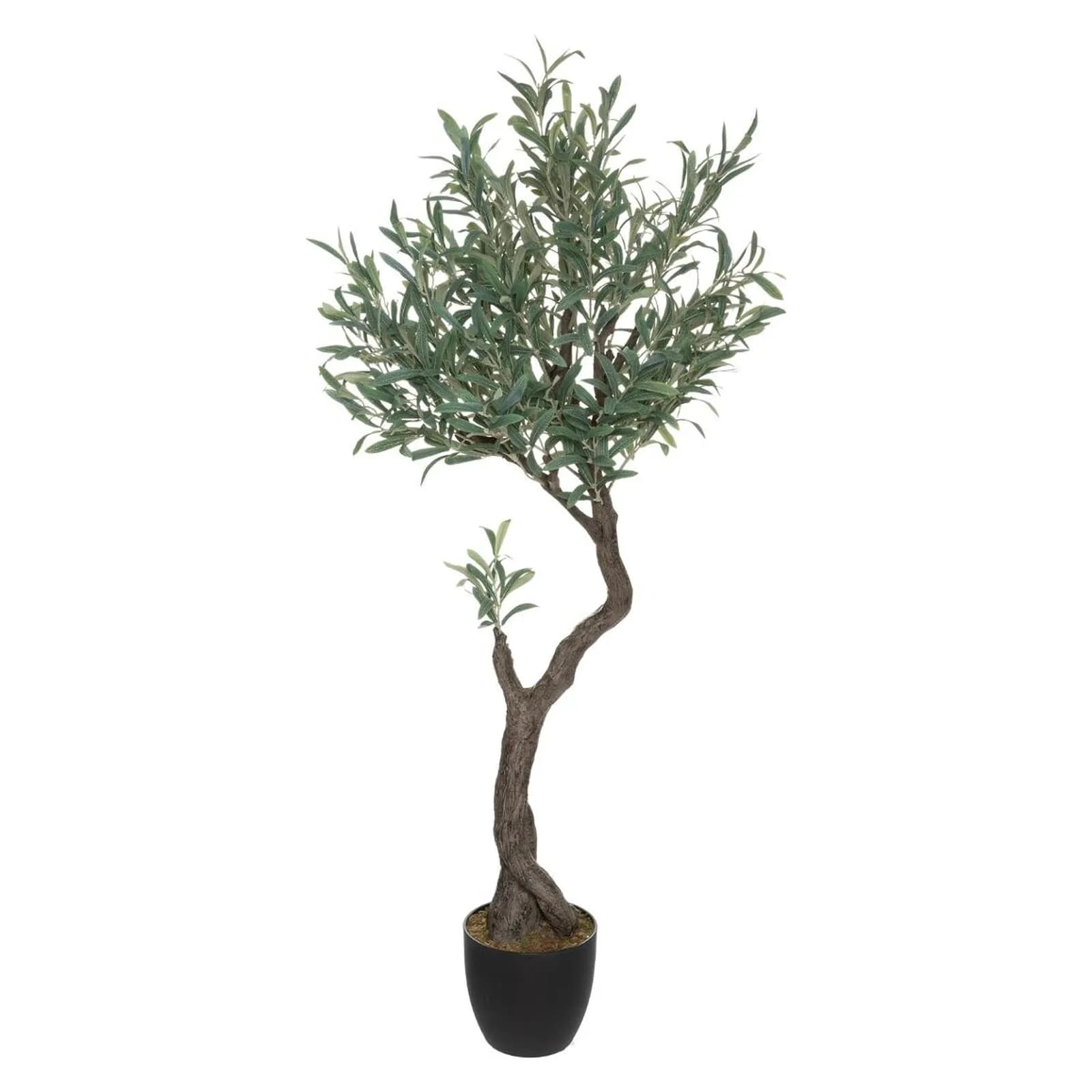 Pianta artificiale 150h cm di olivo con vaso nero
