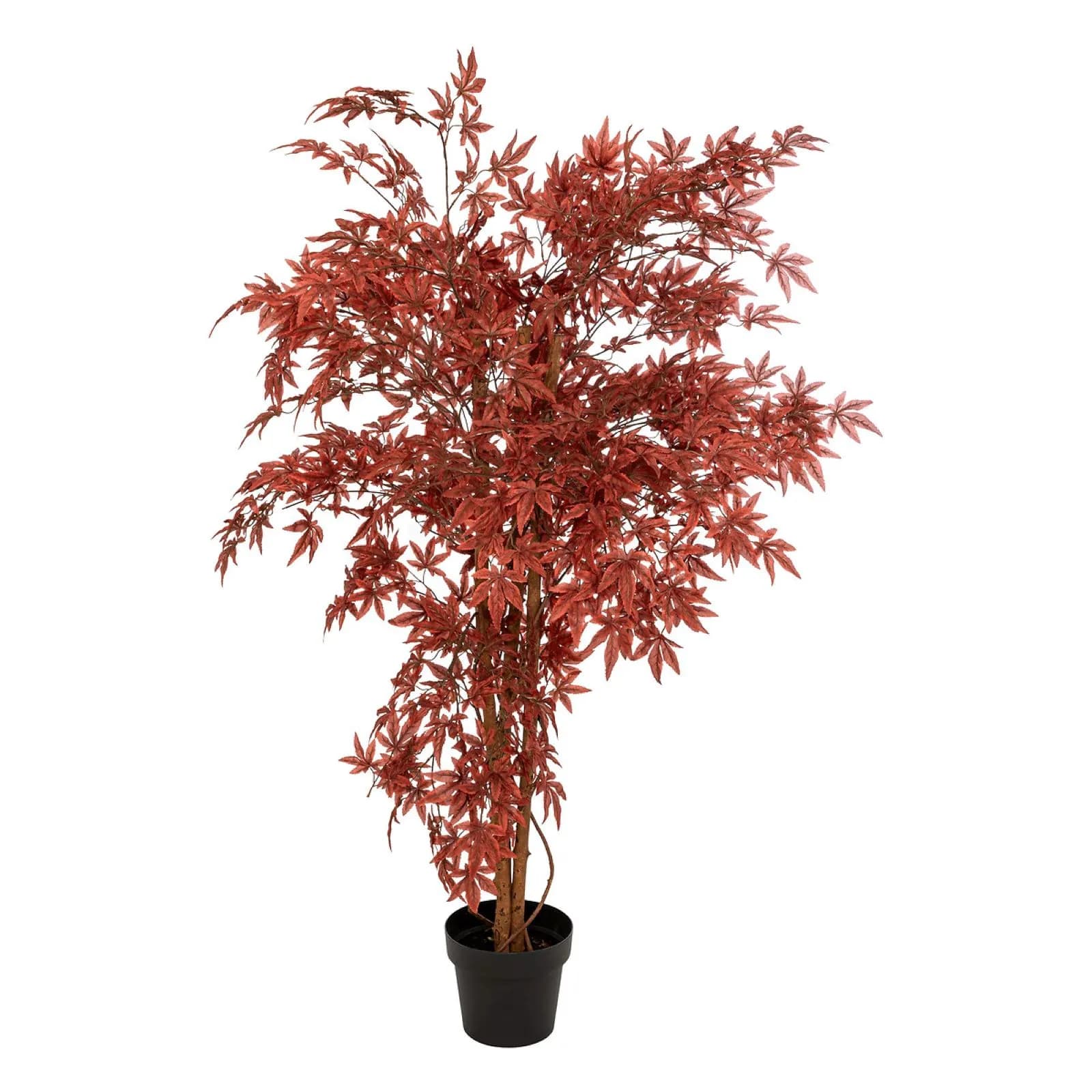 Pianta artificiale di acero 150h cm rosso con vaso nero