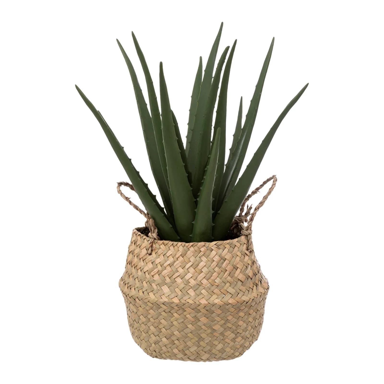 Pianta artificiale di aloe vera 37h cm con vaso naturale