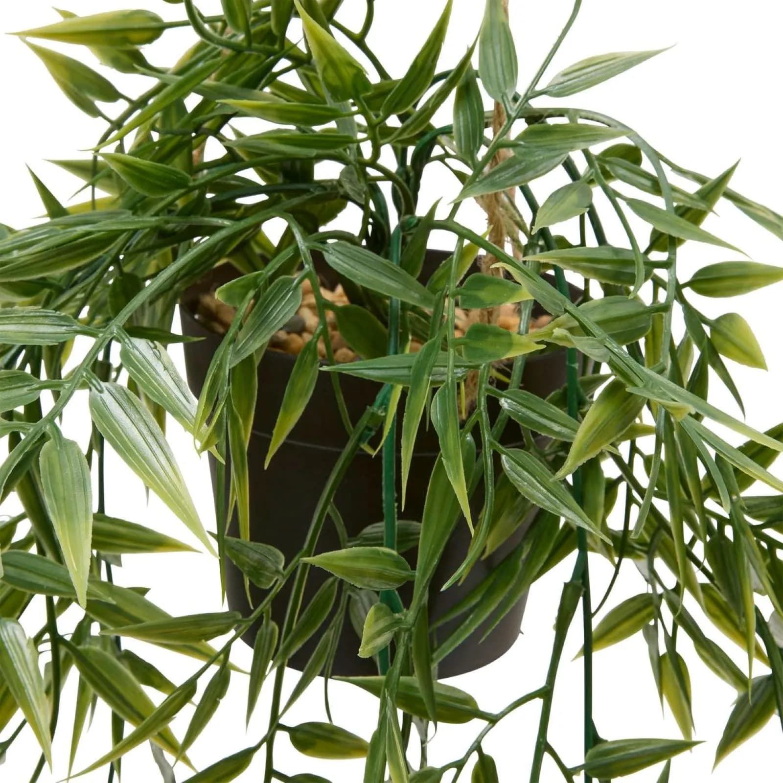 Pianta artificiale di bambù sospesa 75h cm in vaso nero