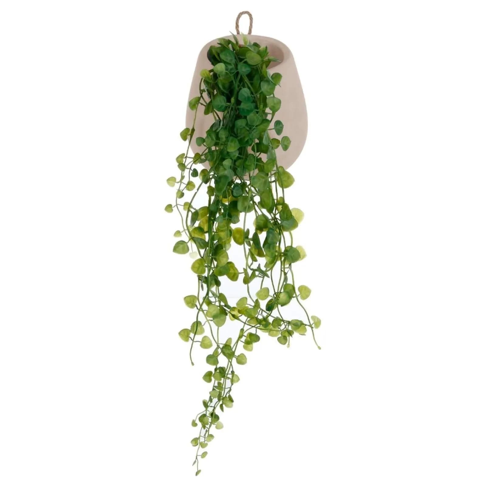 Pianta artificiale di edera 13h cm con vaso beige e gancio