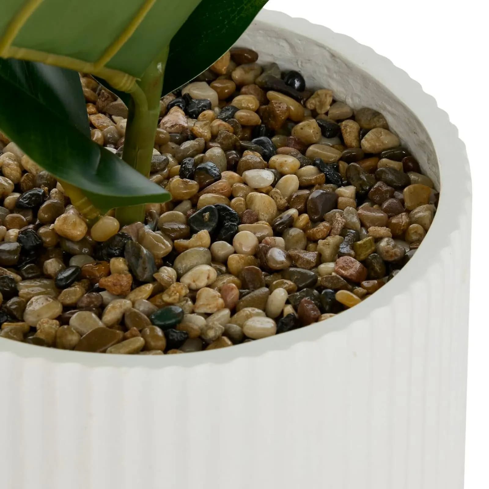 Pianta artificiale di ficus 145h cm vaso in ossido di magnesio bianco