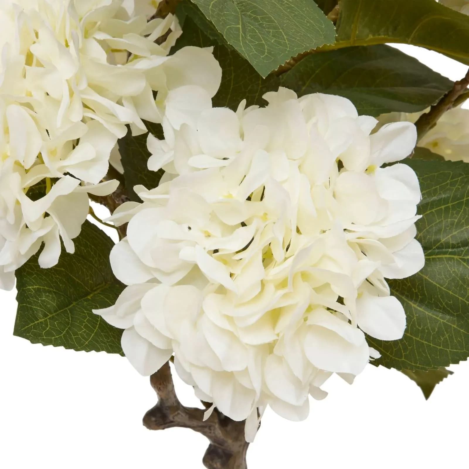 Pianta artificiale di ortensia bianco 100h cm in vaso di ceramica