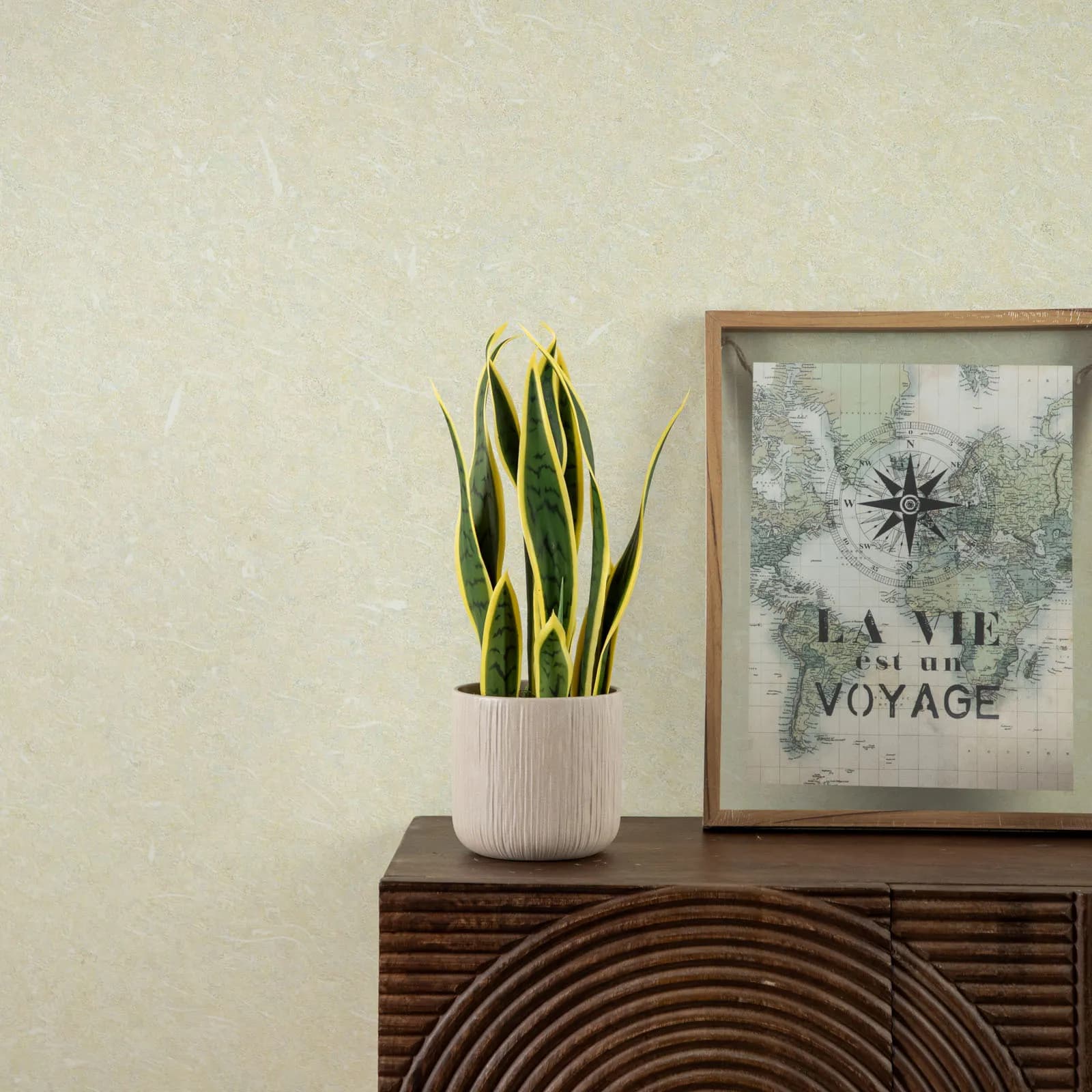 Pianta artificiale di sansevieria 45 cm con 12 foglie in vaso