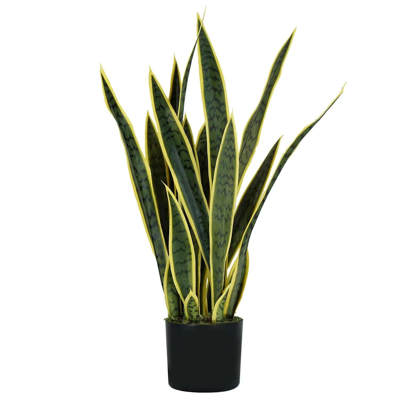 Pianta artificiale di sansevieria 75 cm con 21 foglie in vaso