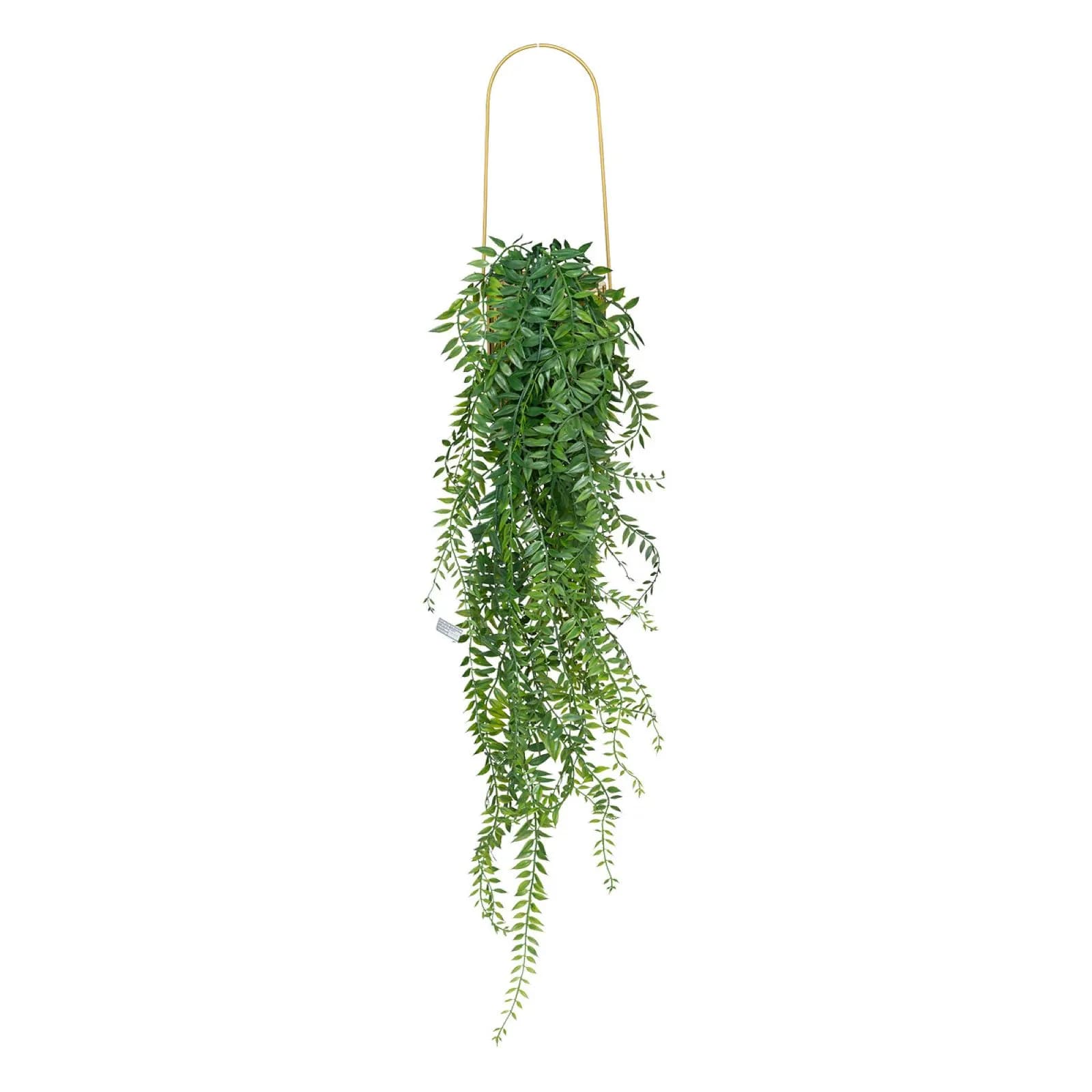 Pianta artificiale pendente 82h cm con vaso in ceramica oro