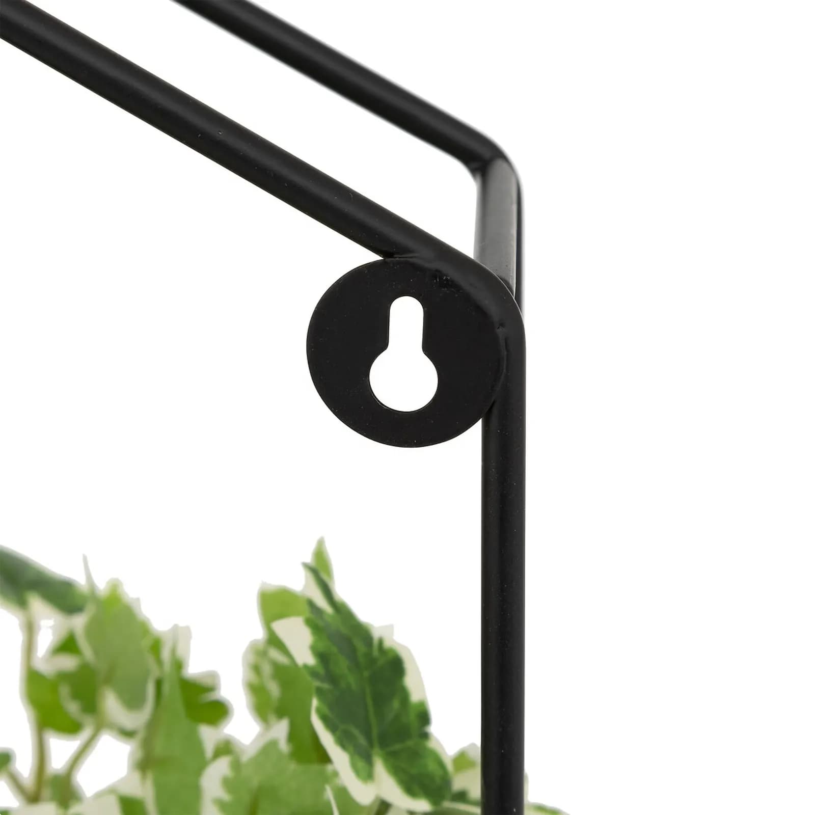 Pianta artificiale sospesa 35h cm con vaso in acciaio nero