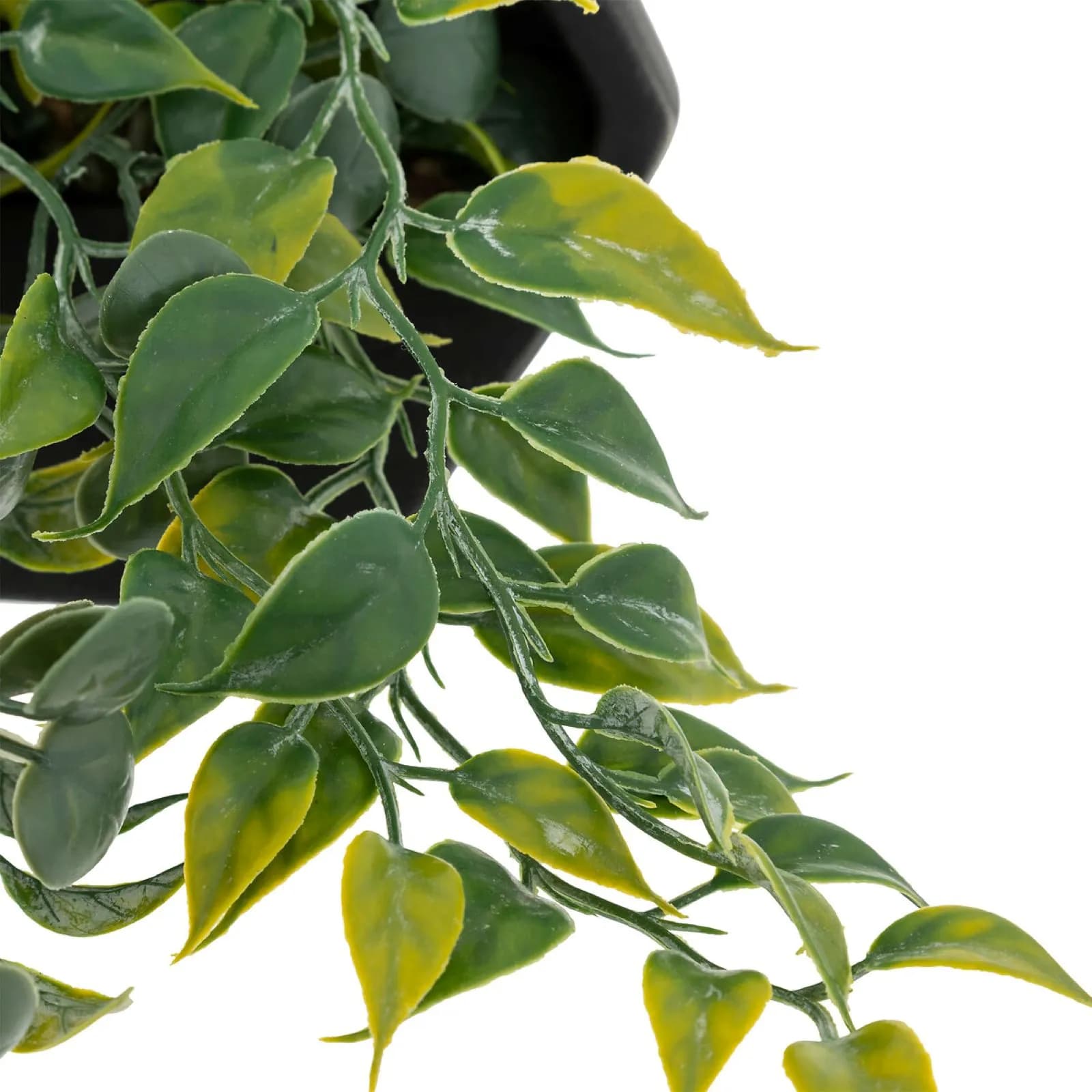 Pianta artificiale sospesa 45h cm in vaso nero