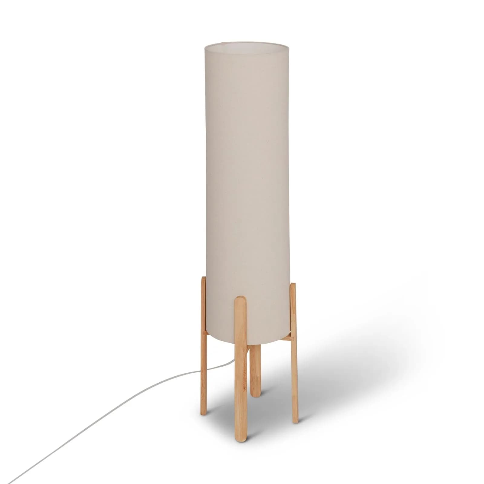 Piantana 107h cm in legno naturale e tessuto beige - Cocora