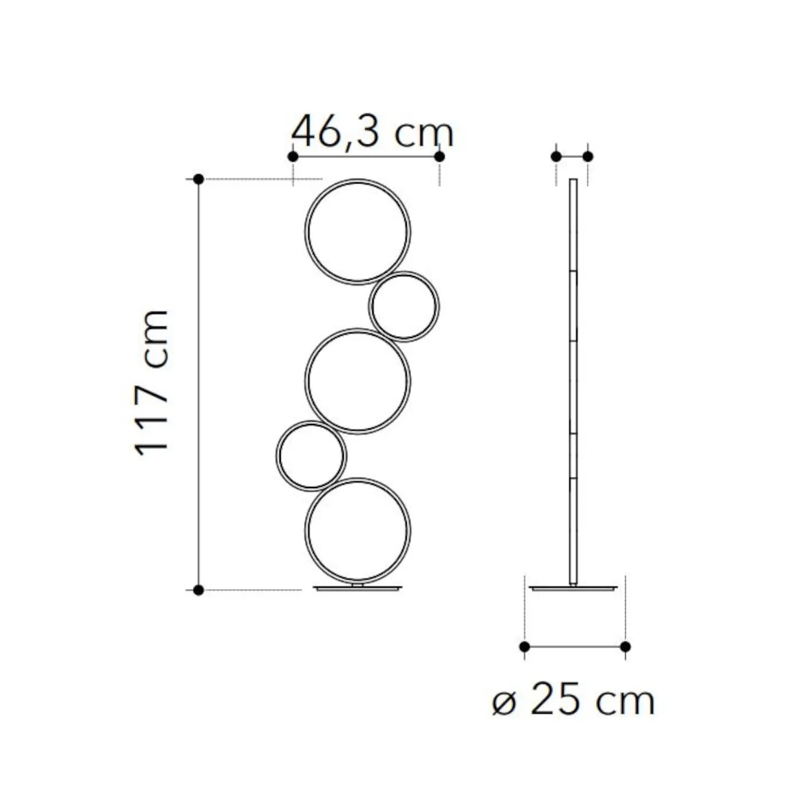 Piantana 117x46,3 cm in alluminio bianco goffrato