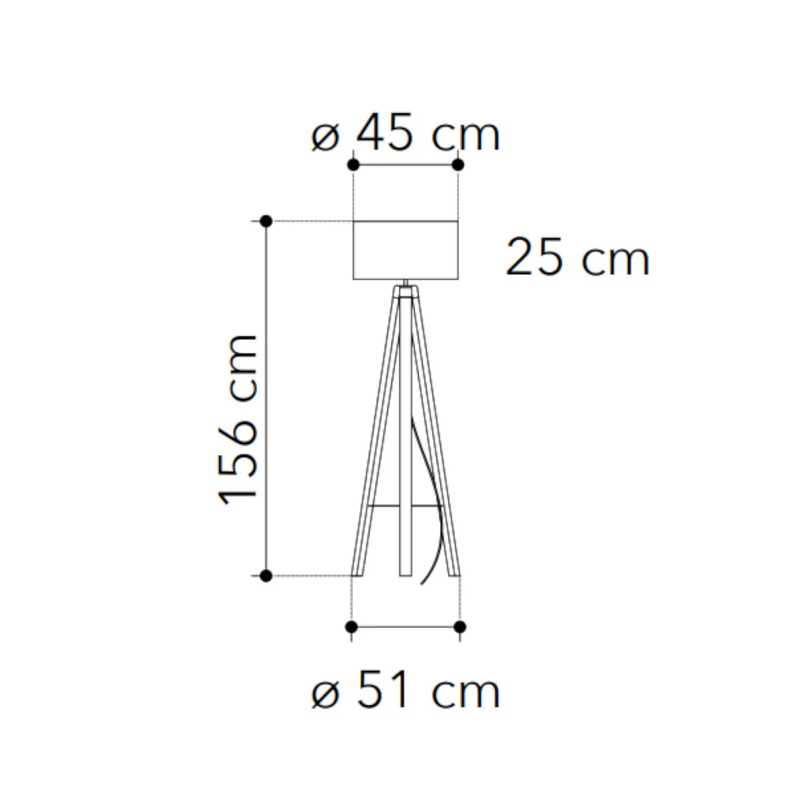 Piantana 45x156 cm in legno tortora e paralume in tessuto