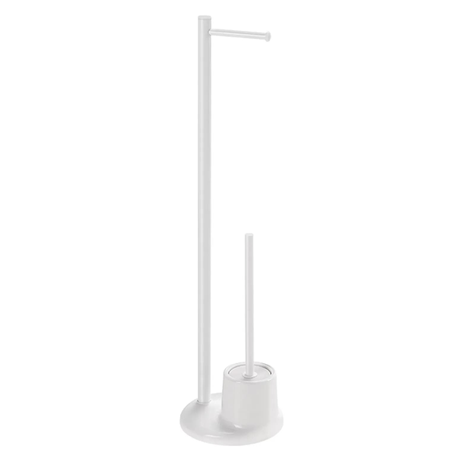 Piantana portarotolo e scopino wc in alluminio, inox e resine bianco GEDY Mammolo