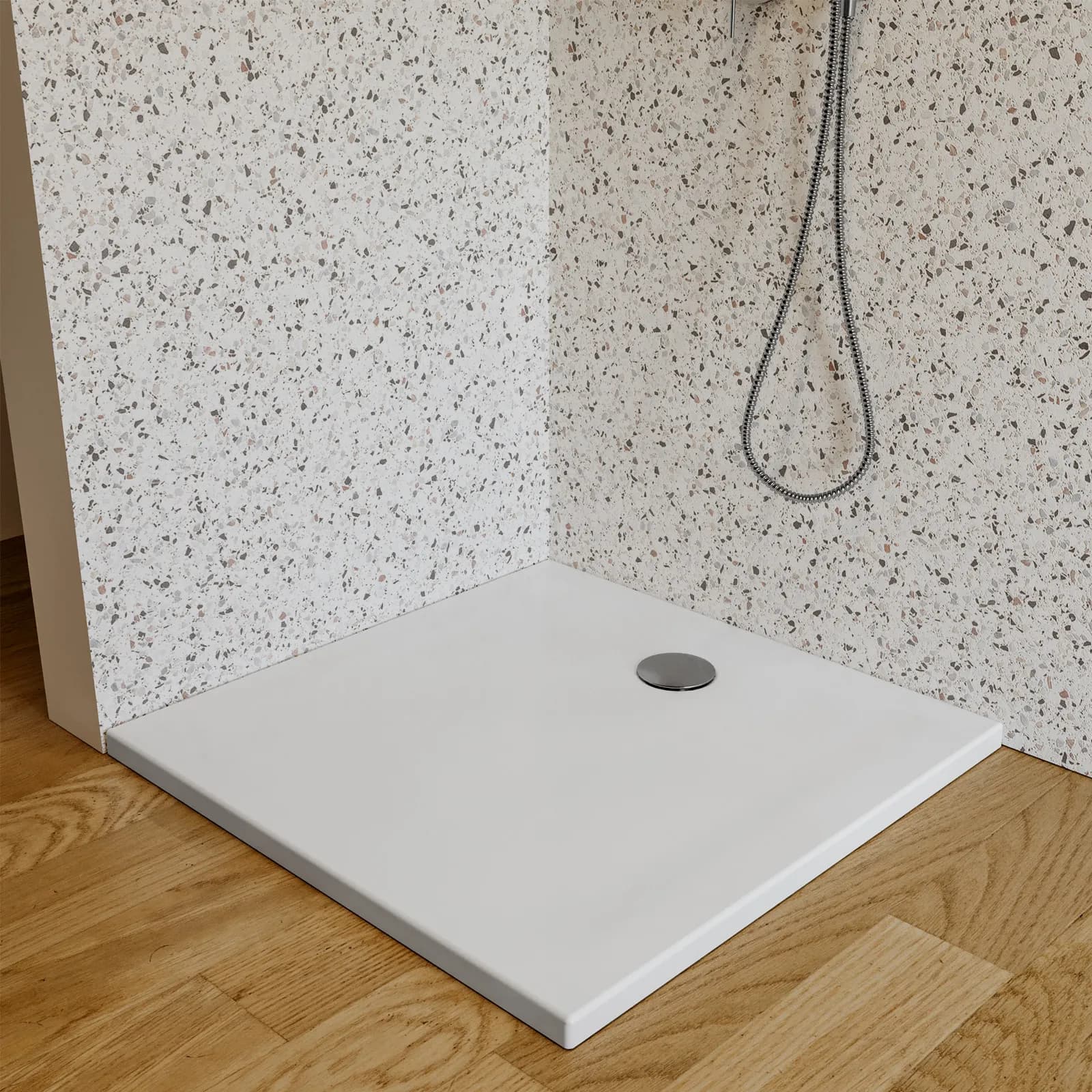 Piatto doccia quadrato 90x90x4h cm antiscivolo bianco - East