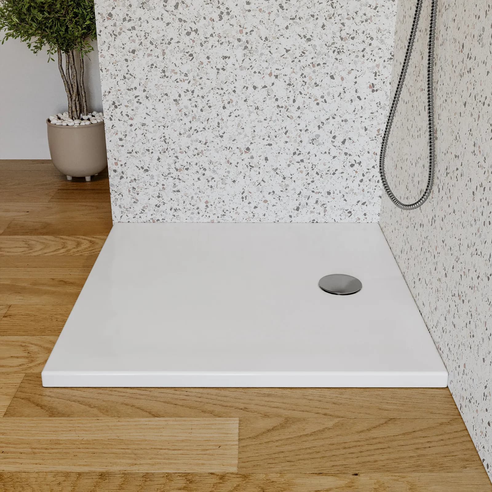 Piatto doccia quadrato 90x90x4h cm antiscivolo bianco - East