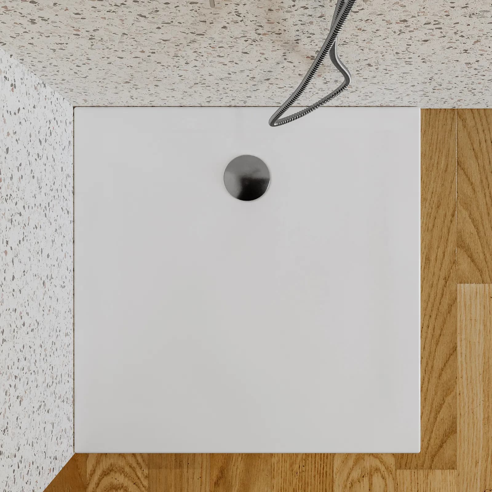 Piatto doccia quadrato 90x90x4h cm antiscivolo bianco - East