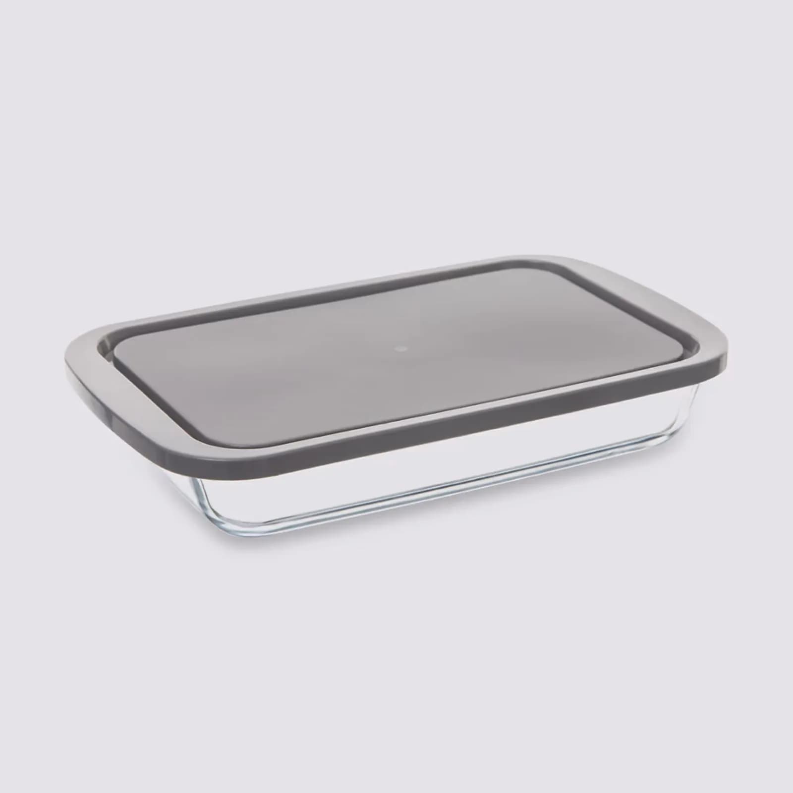 Pirofila da forno 30x18 cm in vetro borosilicato con coperchio grigio