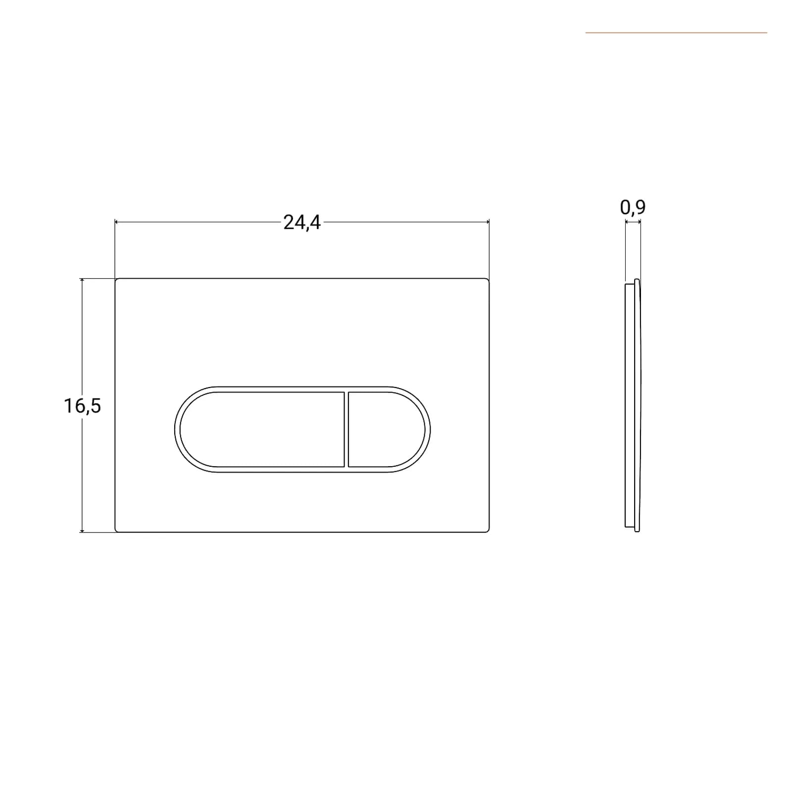 Placca di comando nichel spazzolato con doppio pulsante - Root Round di Vitra