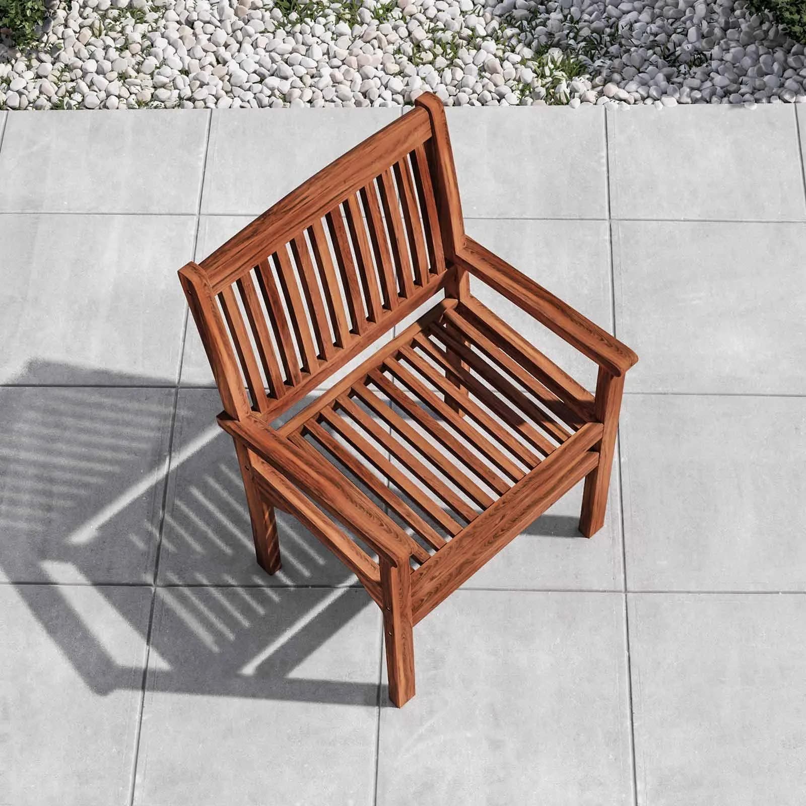 Sedia da giardino con braccioli in legno teak - Louis