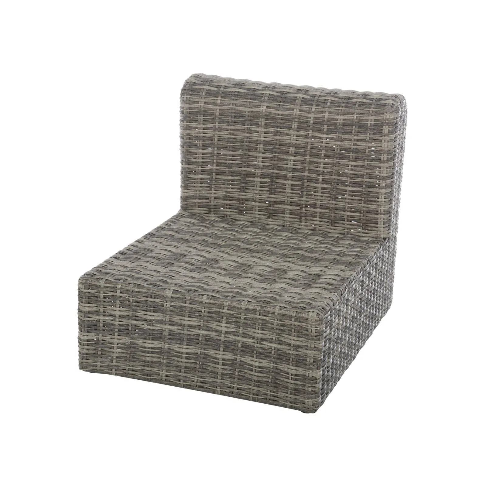 Poltrona da giardino in polyrattan marrone con cuscino grigio - Moreno