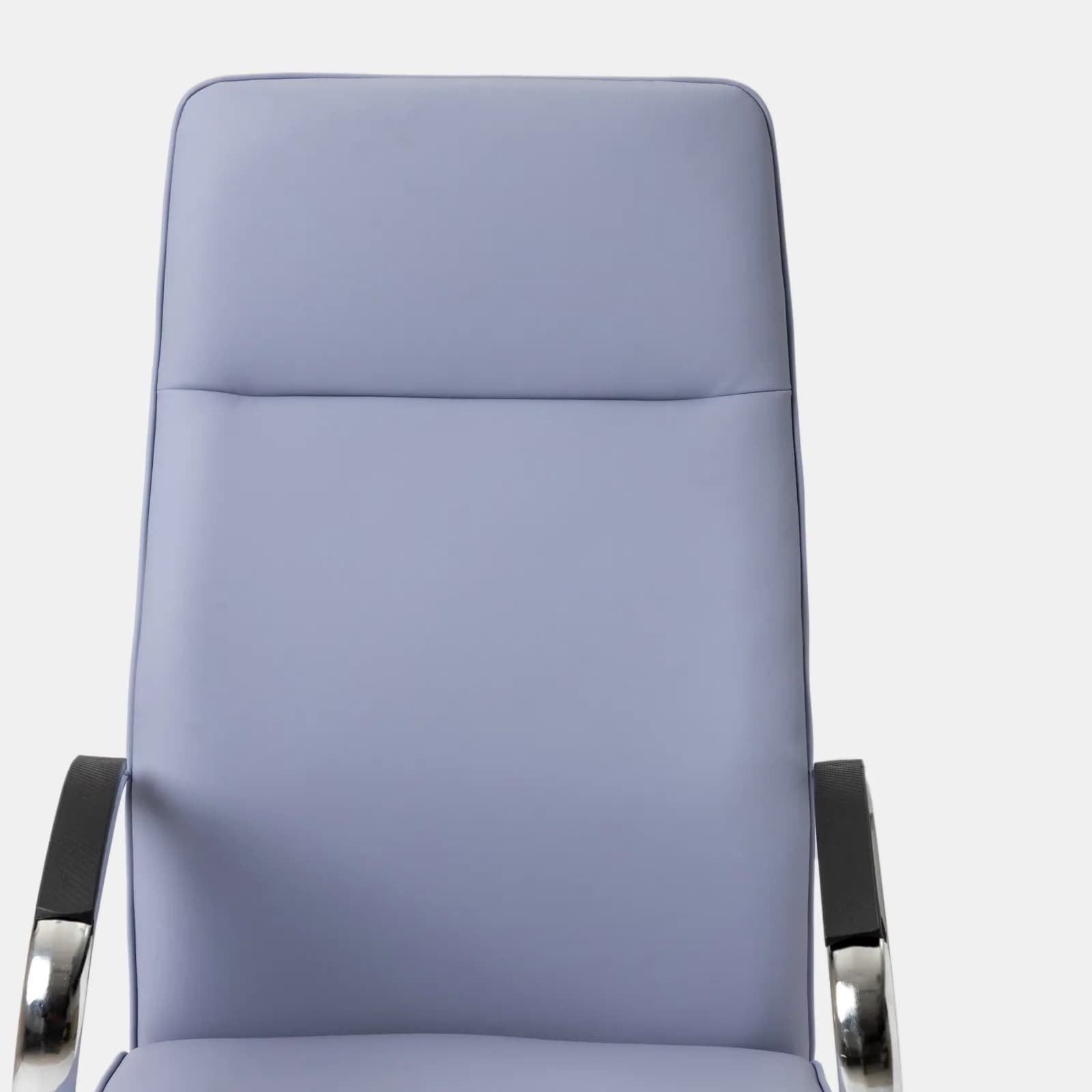 Poltrona girevole da ufficio in similpelle carta da zucchero con struttura cromo - Flowy