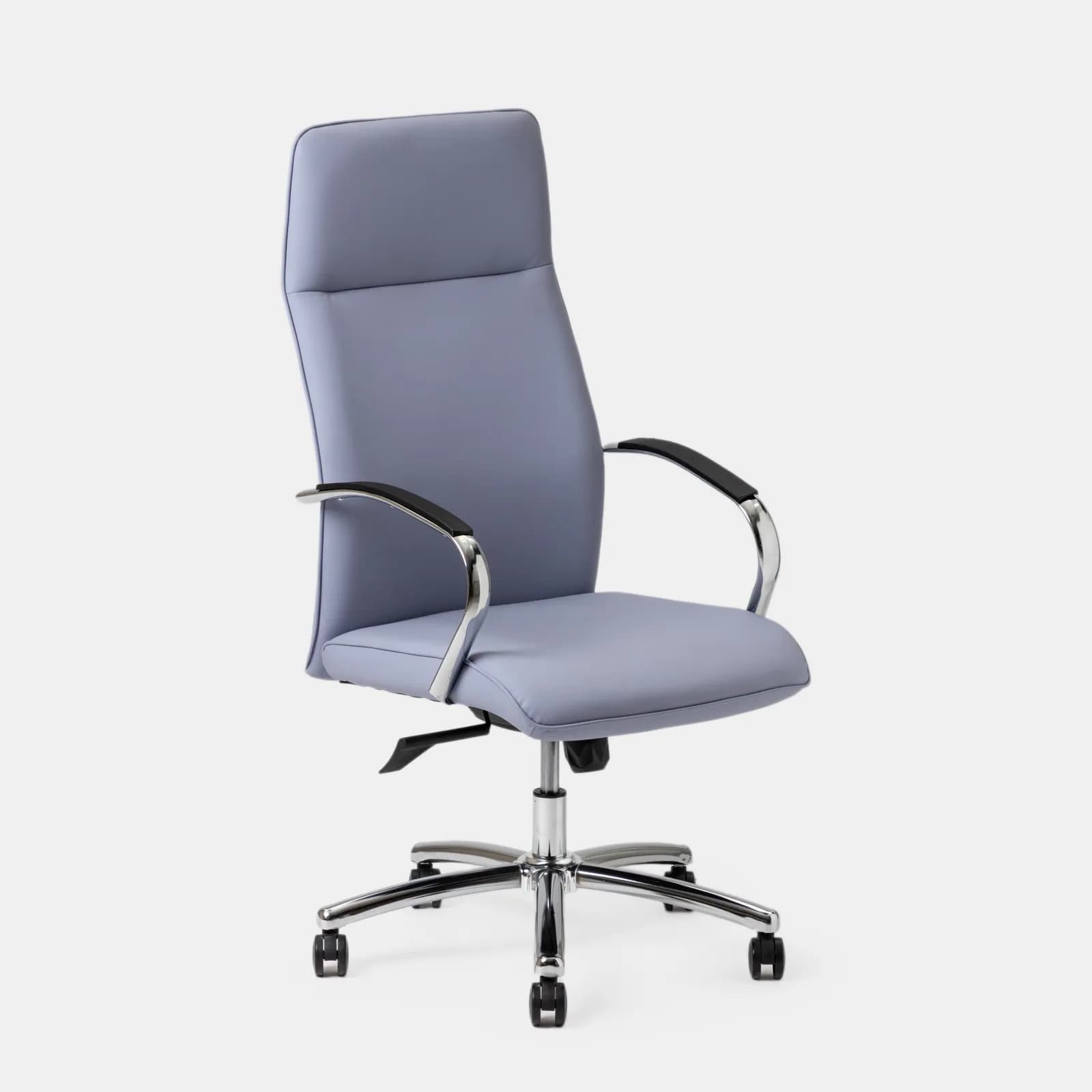 Poltrona girevole da ufficio in similpelle carta da zucchero con struttura cromo - Flowy