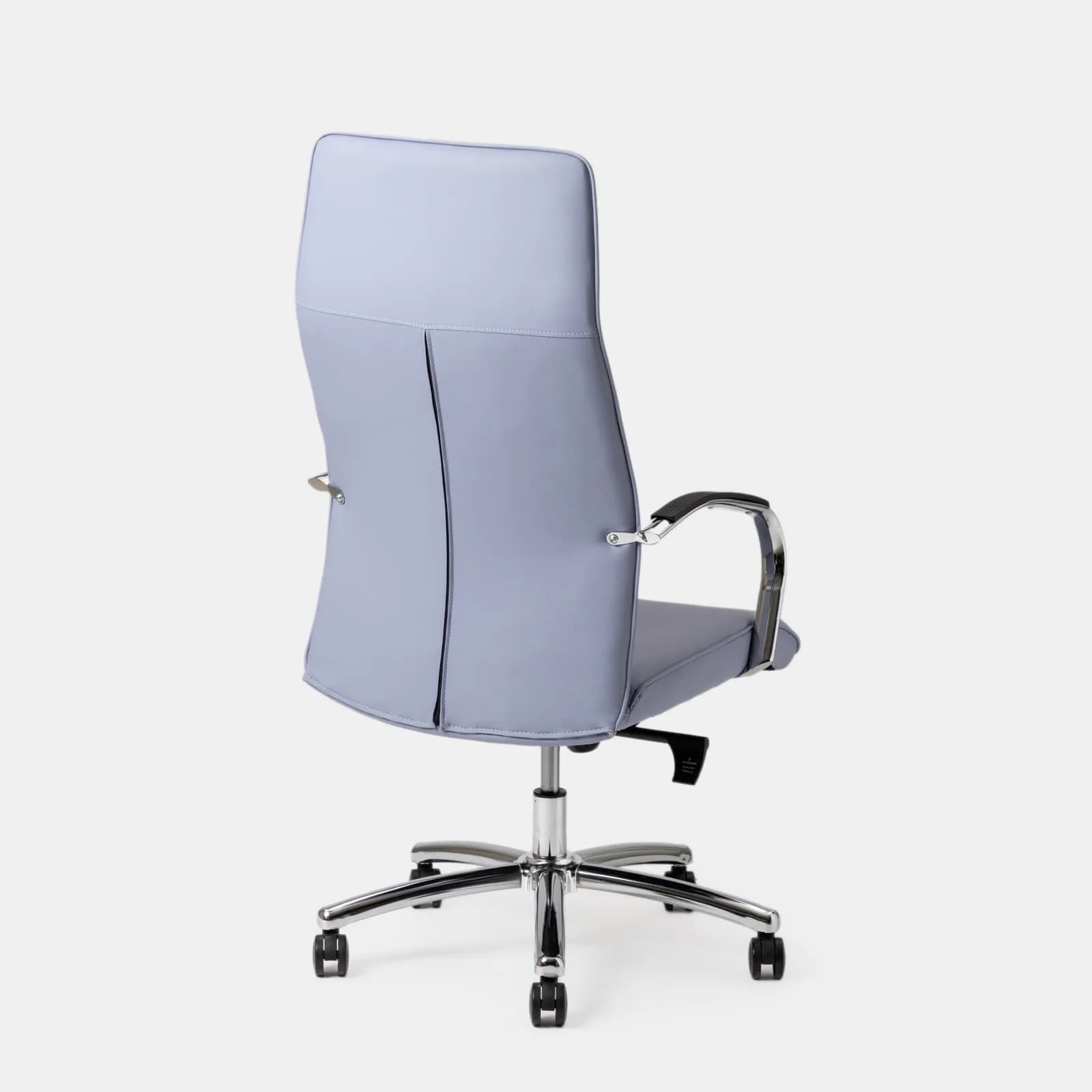 Poltrona girevole da ufficio in similpelle carta da zucchero con struttura cromo - Flowy