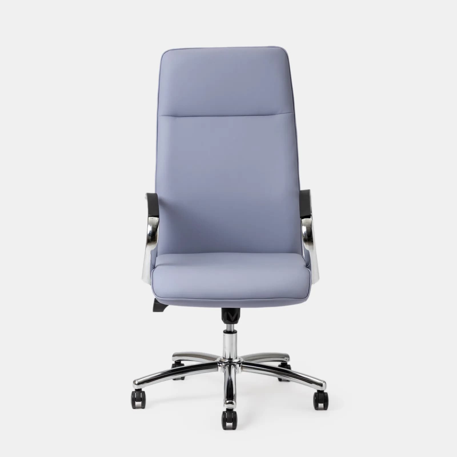 Poltrona girevole da ufficio in similpelle carta da zucchero con struttura cromo - Flowy