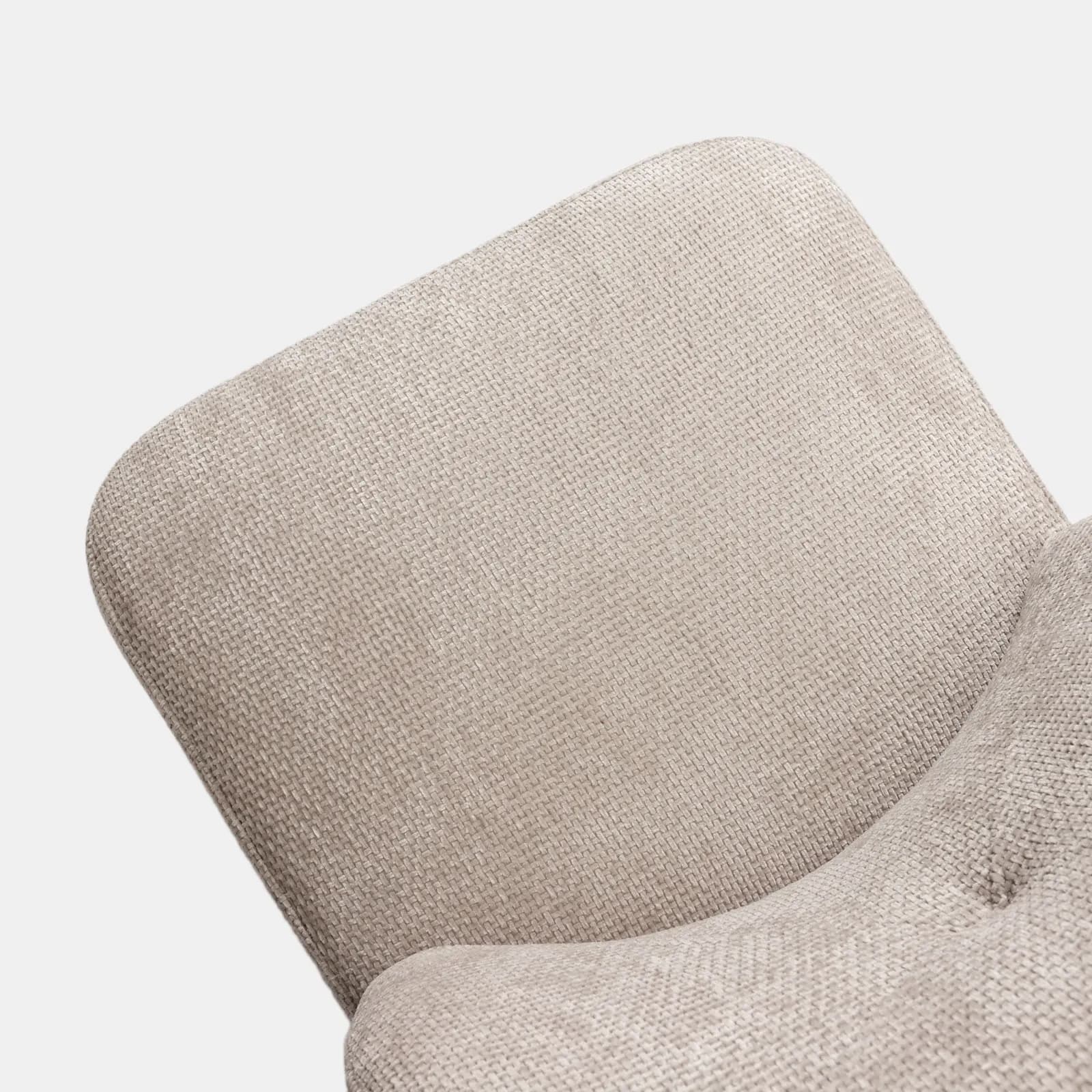 Poltrona in ciniglia beige con gambe in metallo oro - Finas