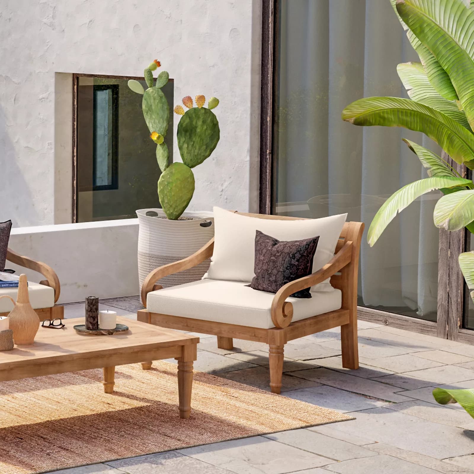 Poltrona in legno teak con cuscini - Belem