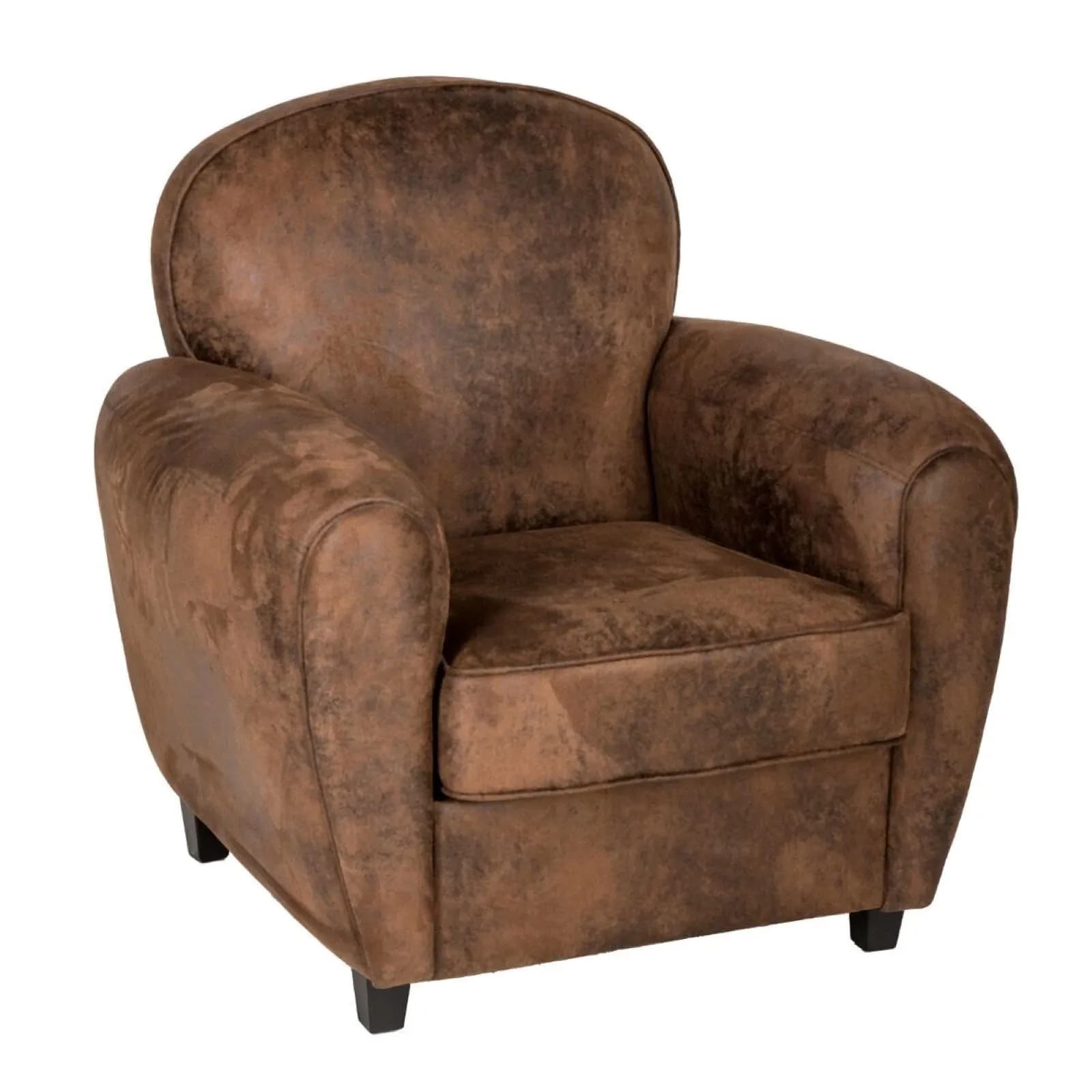 Poltrona in similpelle scamosciato cacao effetto vintage - Portland