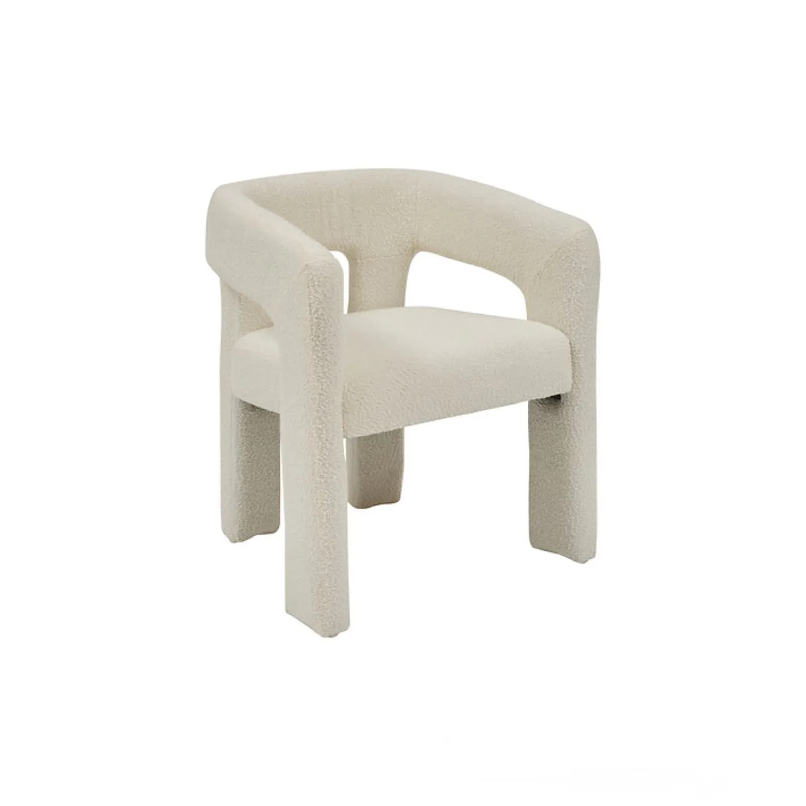 Poltrona in tessuto bouclé beige antimacchia e idrorepellente - Soma