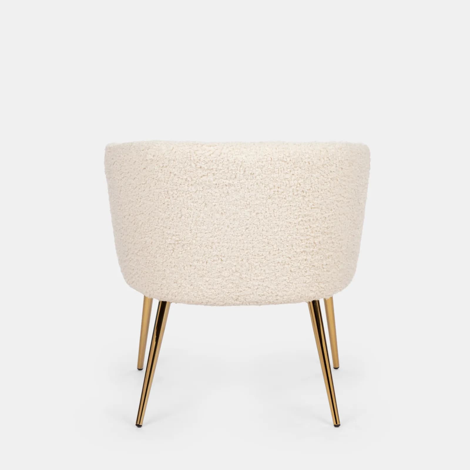 Poltrona in tessuto teddy con gambe finitura oro - Elody