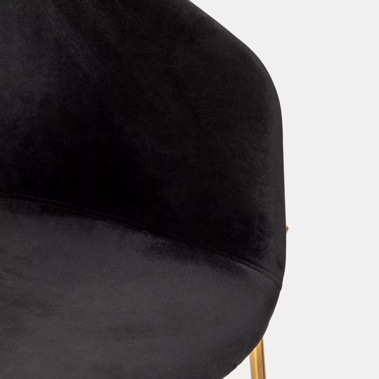 Poltrona in velluto nero con gambe dorate - Kimberly