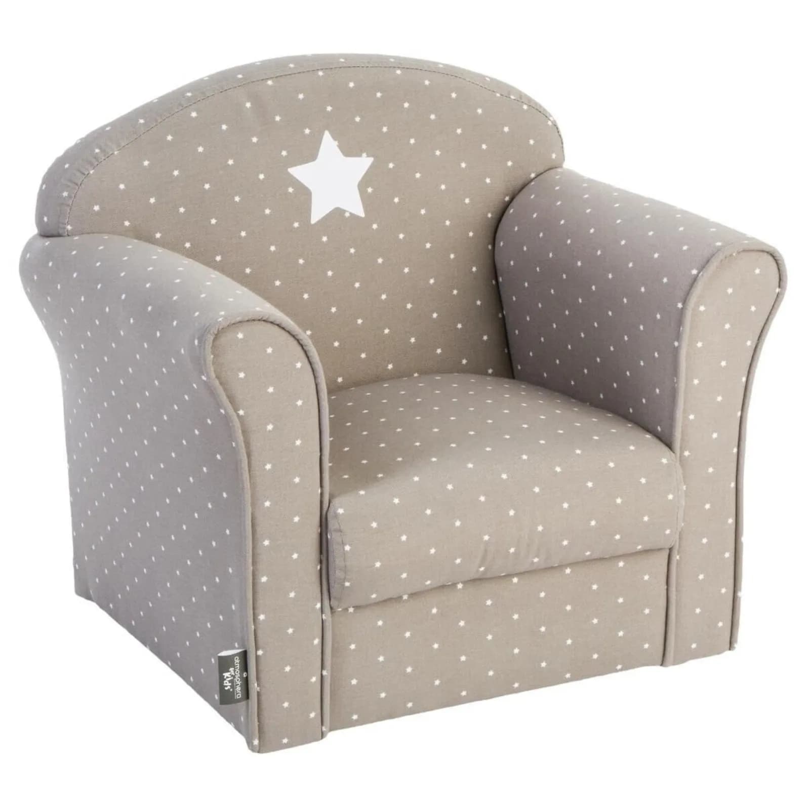 Poltrona per bambini 49x44h cm in tessuto beige e stelle - Stardust