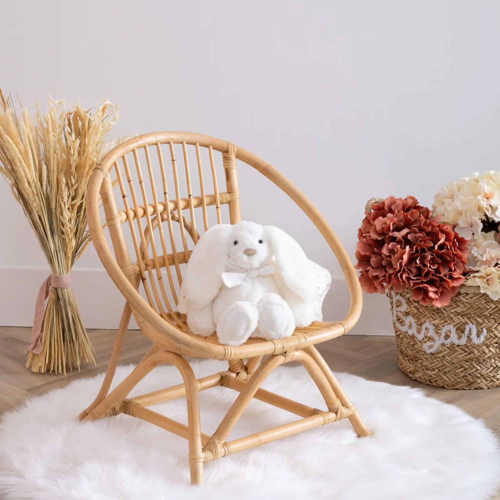 Poltrona per bambin in legno rattan naturale - Rattantouille