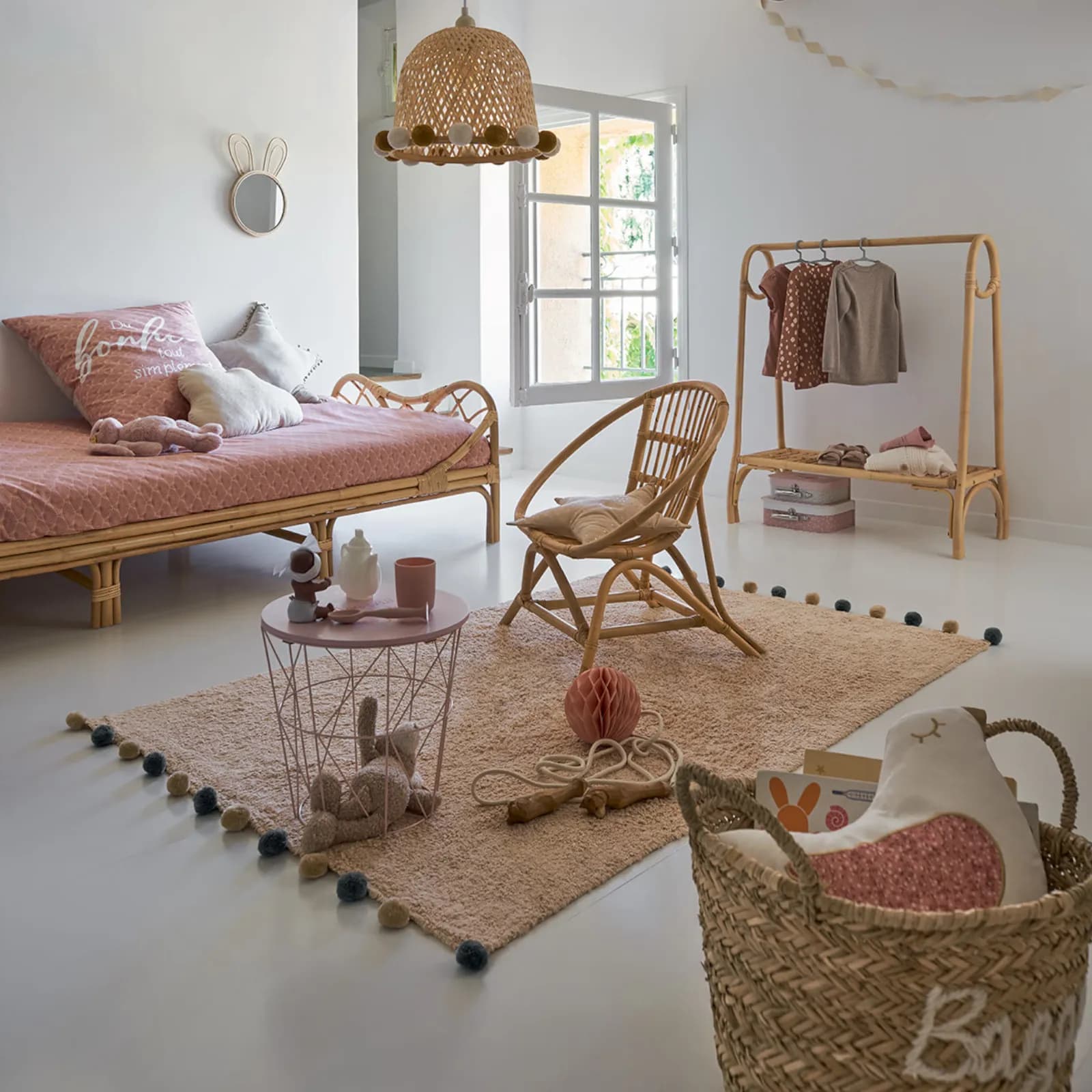Poltrona per bambin in legno rattan naturale - Rattantouille