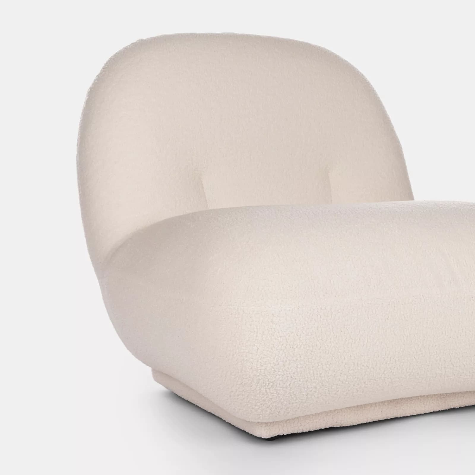 Poltrona nuvola con maxi imbottitura in tessuto teddy bianco - Klimar