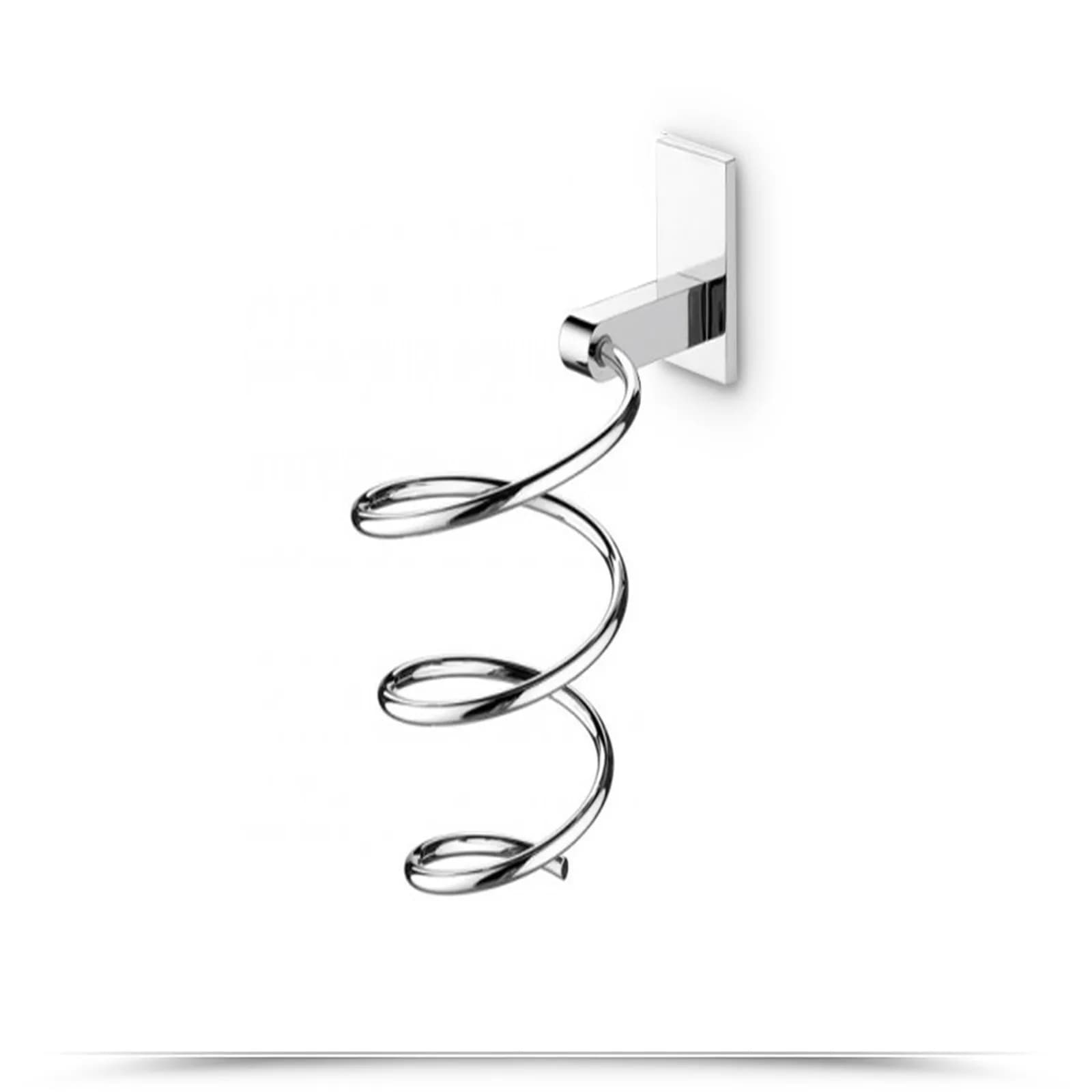 Porta asciugacapelli phon in acciaio cromato lucido con fissaggio con viti Gedy