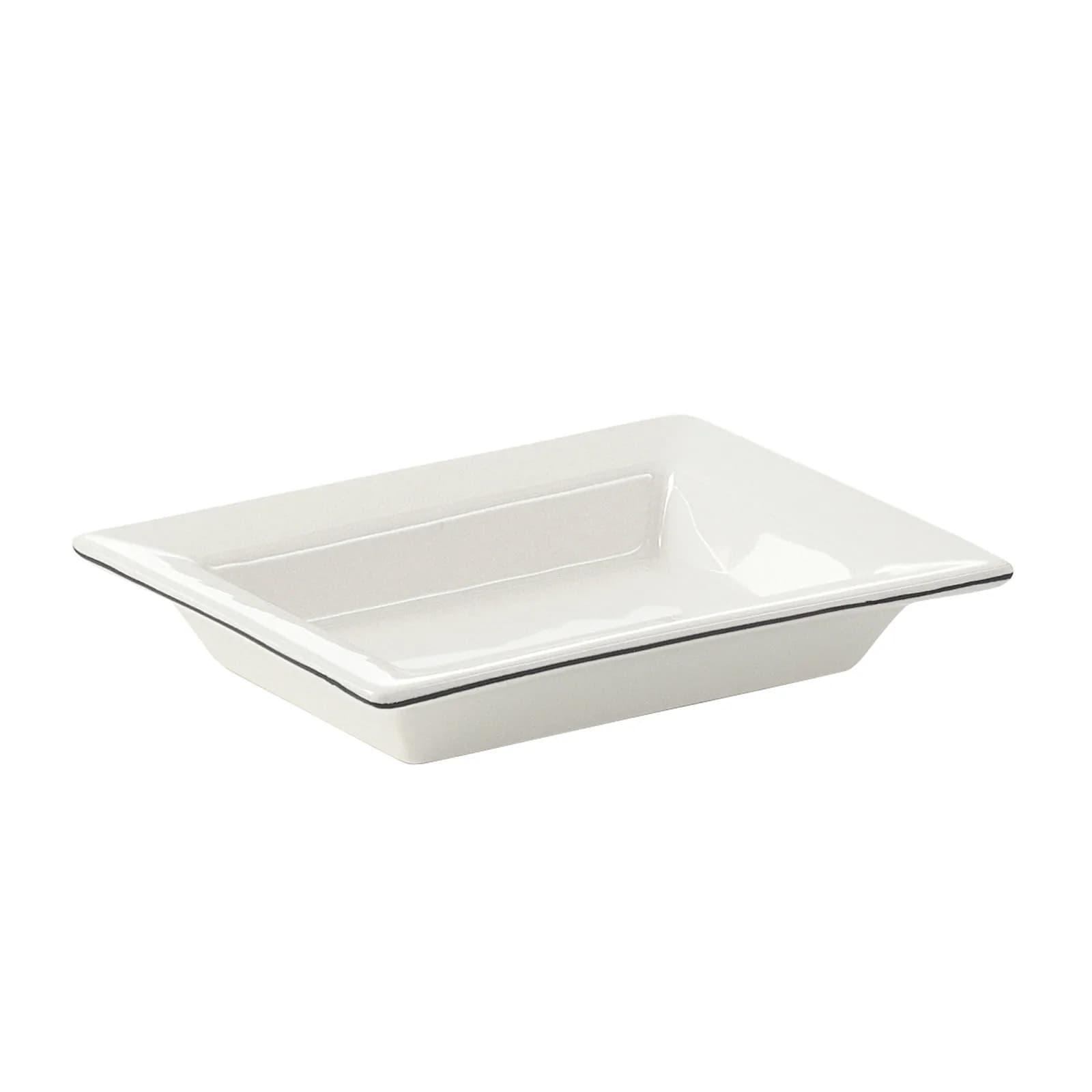 Portasapone da appoggio in ceramica bianco con profilo nero - Lucrezia di Gedy