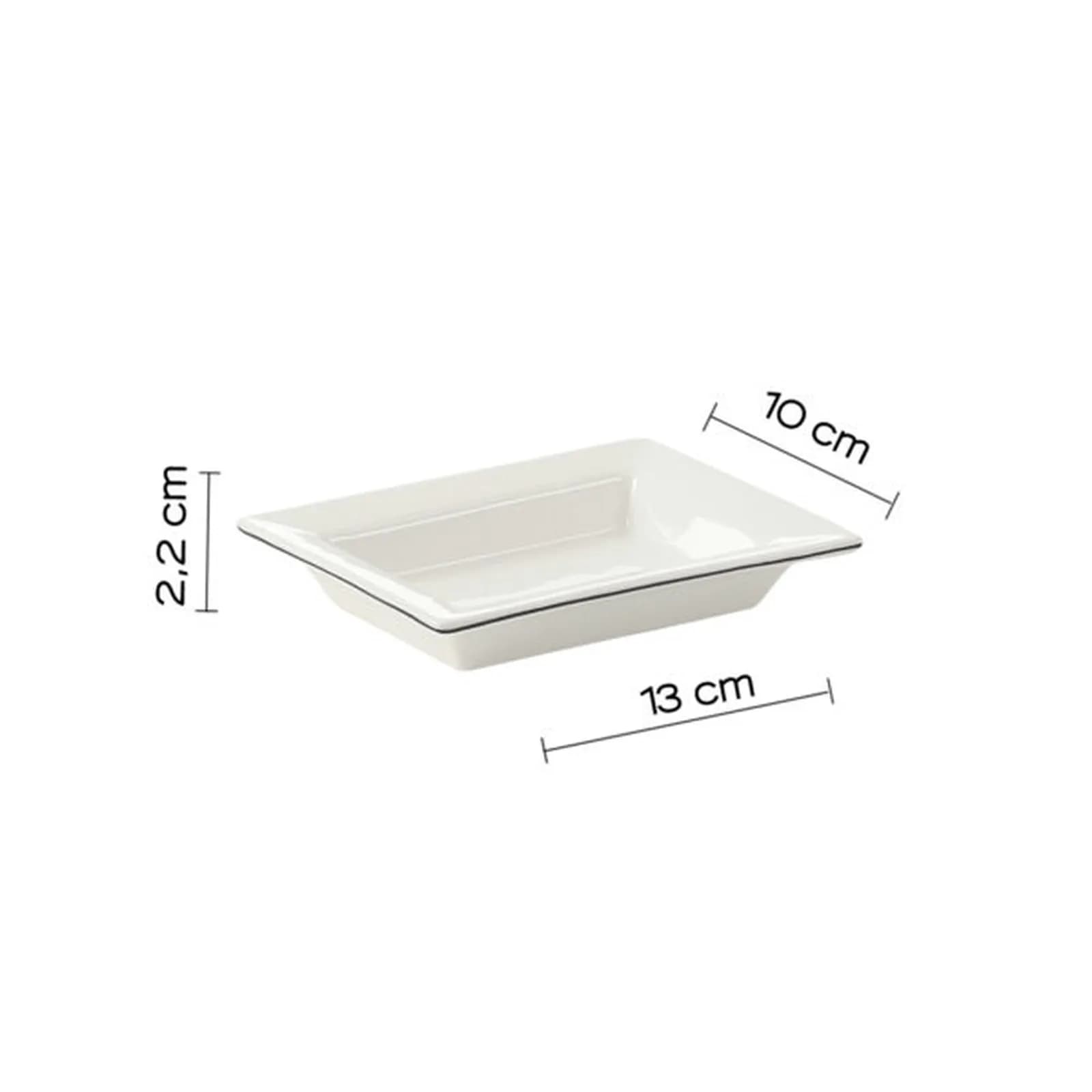 Portasapone da appoggio in ceramica bianco con profilo nero - Lucrezia di Gedy